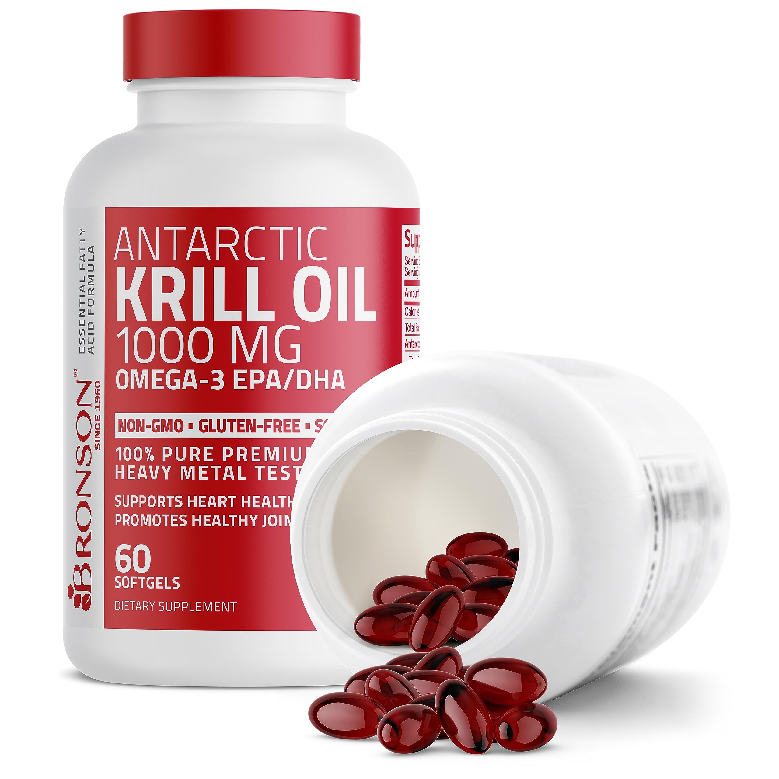 Bronson Antarctic Krill Oil 1000 mg with Omega-3s EPA, DHA, Astaxanthin Bronson uk supplements