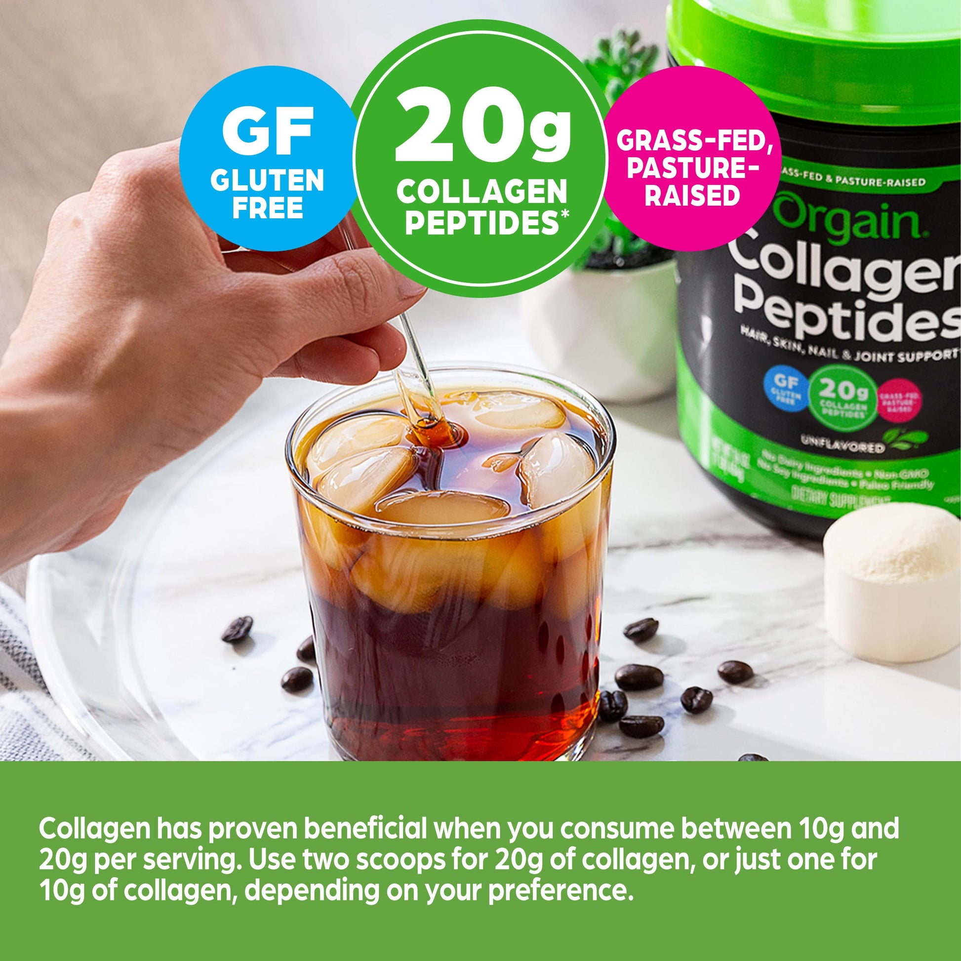 Orgain Collagen Peptides Unflavoured 454 g Orgain uk supplements