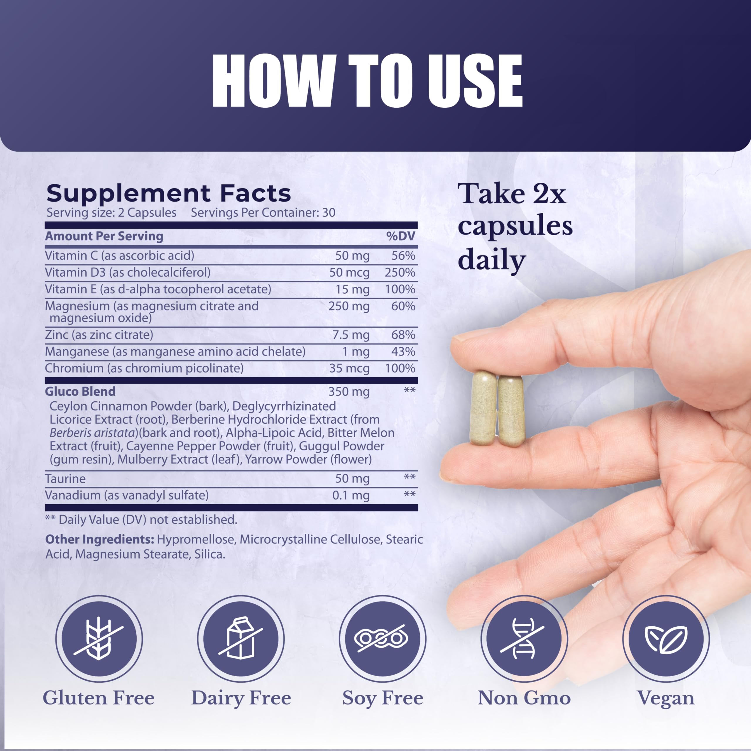 NATION HEALTH MD Gluco24 Advanced Formula - Dietary Supplement with Ceylon Cinnamon Bark Extract, Berberine HCI, Magnesium & Zinc - 60 Capsules NATION HEALTH MD uk supplements