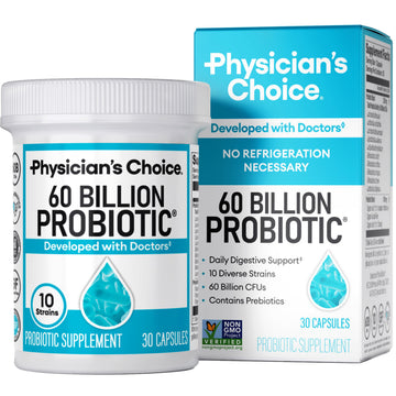 Physician's CHOICE Probiotics 60 Billion CFU - 10 Strains + Organic Prebiotics - Immune, Digestive & Gut Health - Supports Occasional Constipation, Diarrhea, Gas & Bloating - for Women & Men - 30ct Physician's CHOICE uk supplements