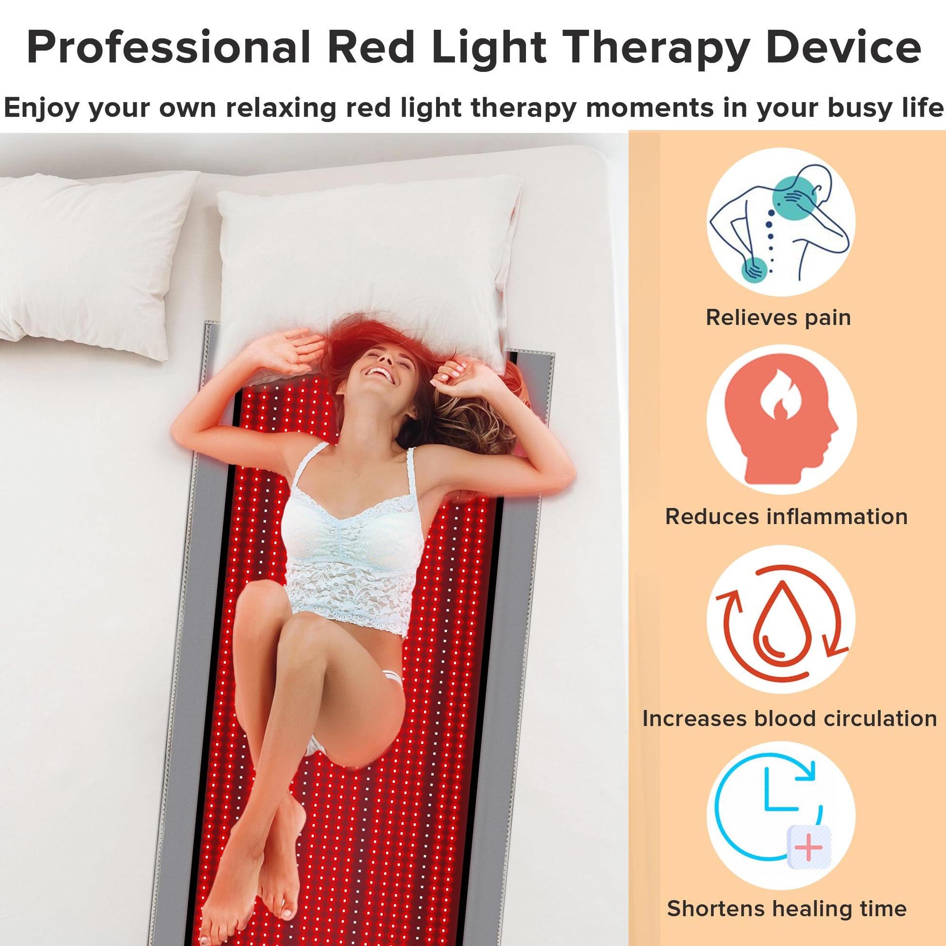 Near Infrared Light Therapy Blanket for Full Body, 1370pcs 660nm & 850nm LED Light Therapy Device Rutollmit uk supplements