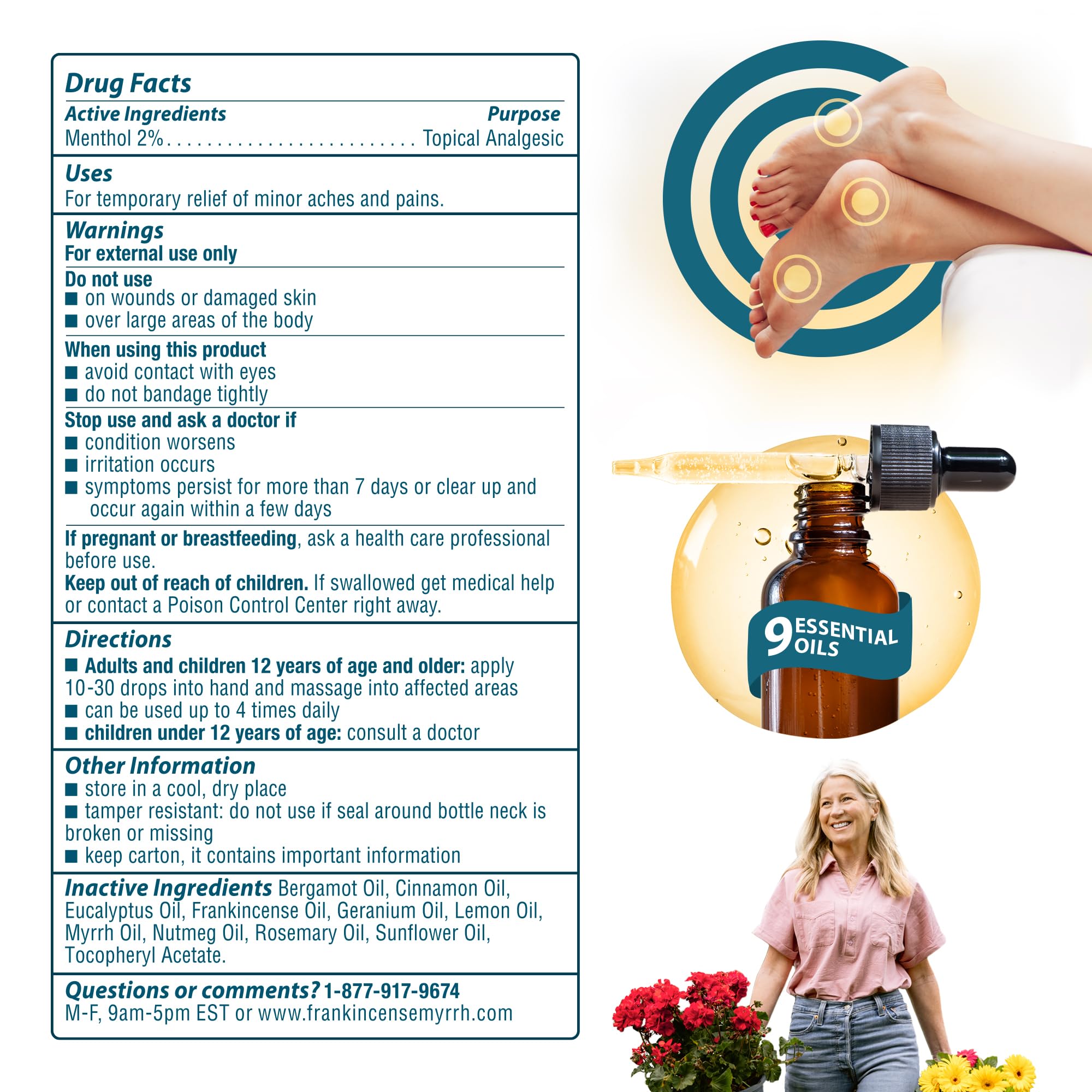 Nerve Pain Relief, Neuropathy Relief for Hands & Feet, Frankincense & Myrrh Rubbing Oil with Menthol and Frankincense Essential Oils, 2 Fl. Oz. Maximum Strength for Foot Pain FRANKINCENSE & MYRRH uk supplements