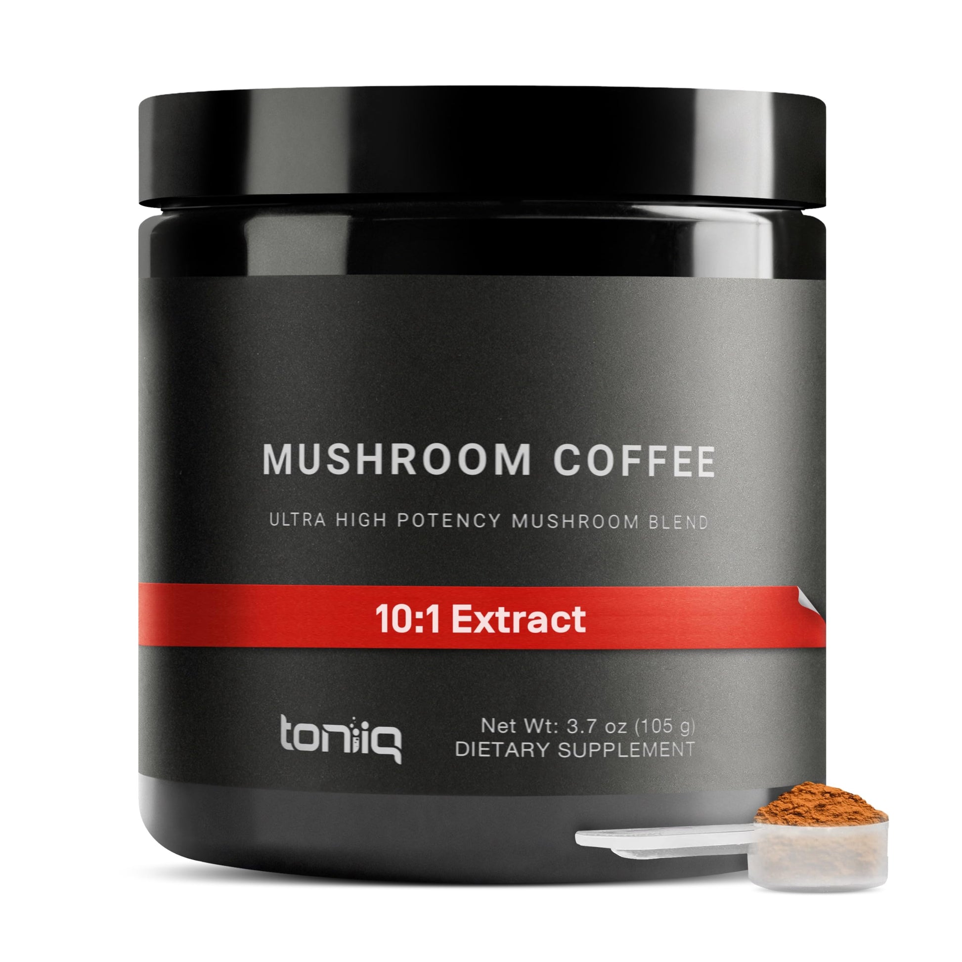 Mushroom Coffee - Ultra High Potency 10:1 Concentrated Extract - Colombian Sourced Beans with 10 Mushroom Blend, Lion's Mane & Cordyceps - Rich & Functional Coffee Alternative - Third-Party Lab Tested Toniiq uk supplements