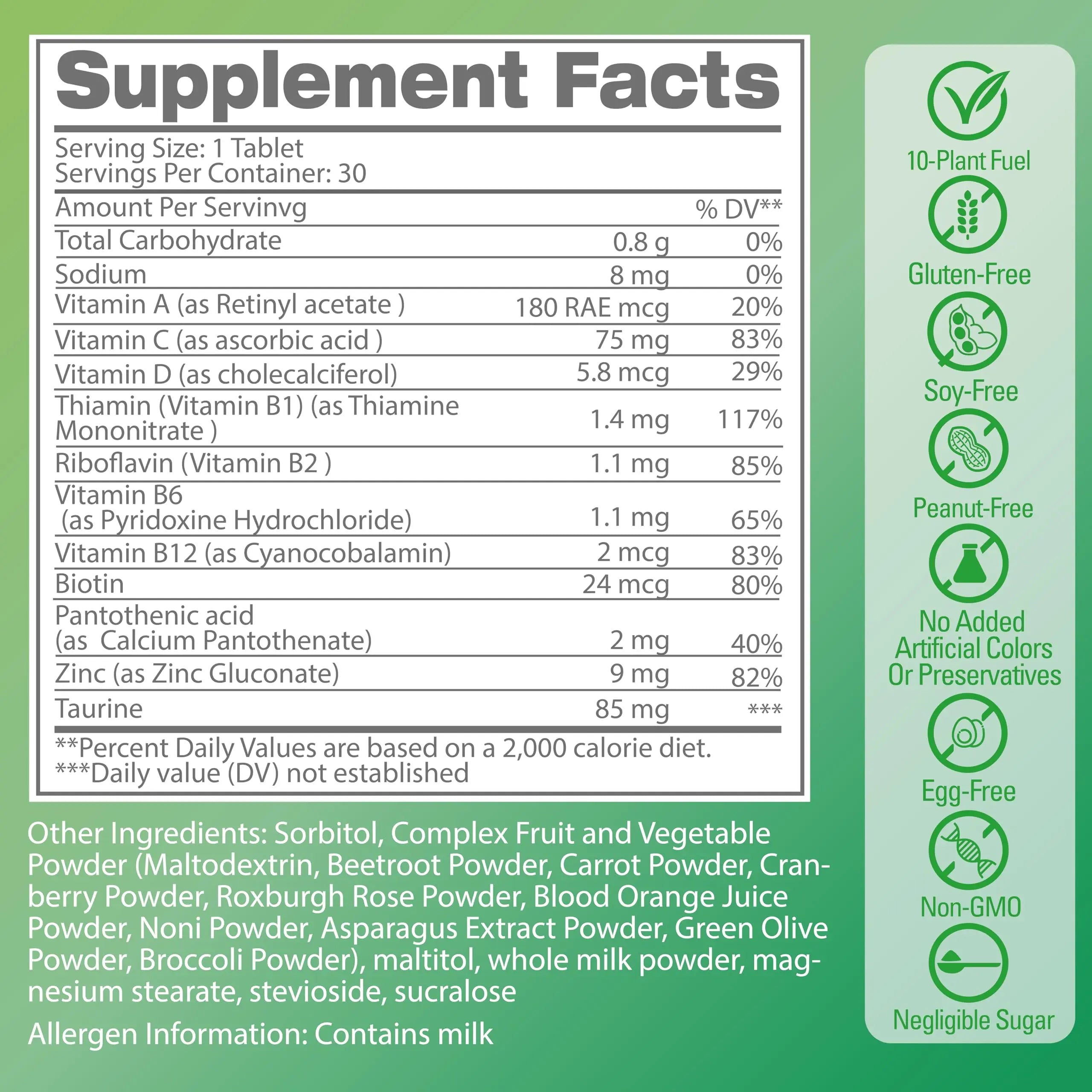 Pentavite HisFuel Multivitamin for Men, 20-in-1 Mens Vitamins with Natrual Fruits & Veggies, Vitamins & Minerals, Taurine, Boost Energy & Health Pentavite uk supplements