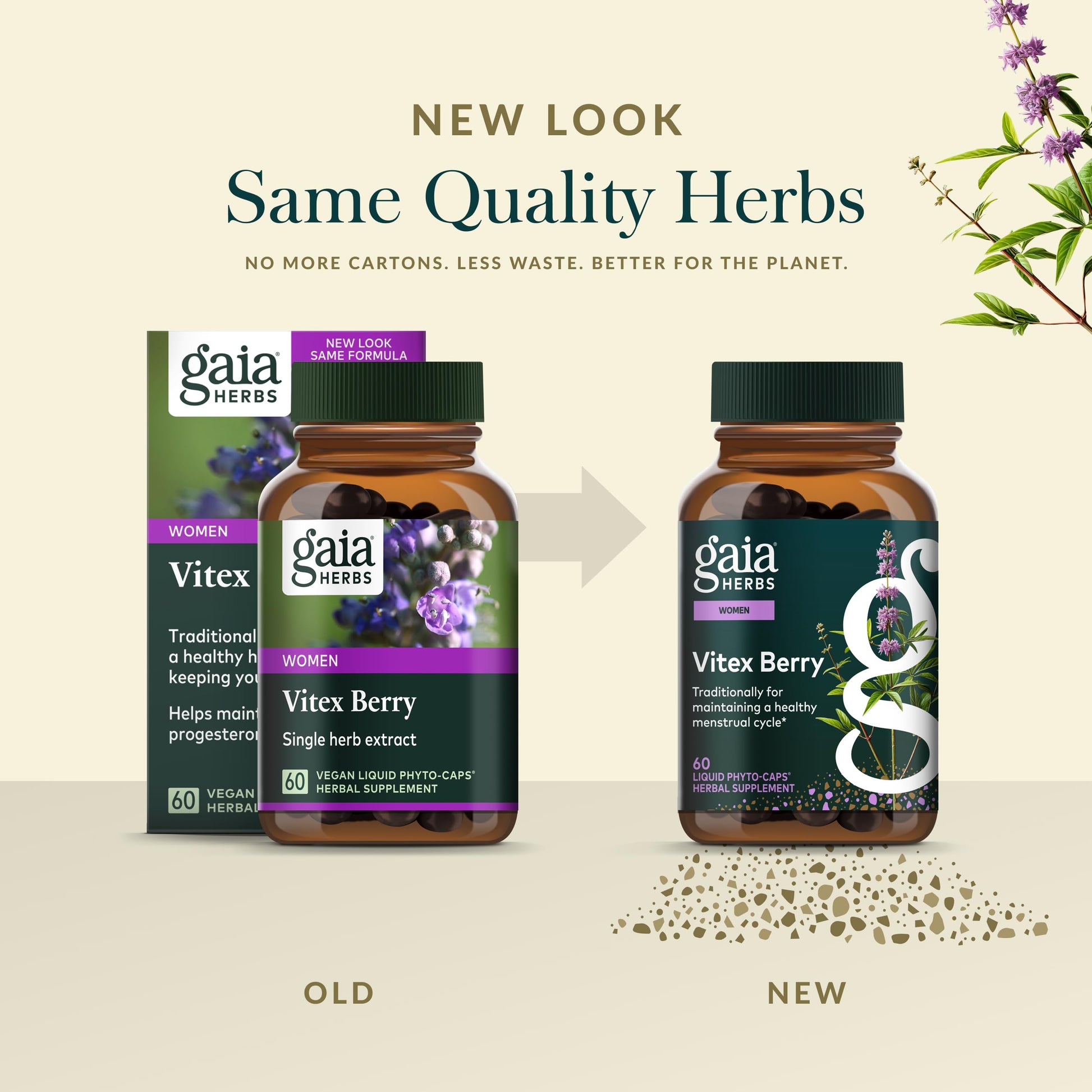 Gaia Herbs Vitex Berry - Vitex Traditionally Used to Support Hormone Balance for Women & a Healthy Menstrual Cycle* - 60 Vegan Liquid Phyto-Caps (30 Servings) Gaia Herbs uk supplements