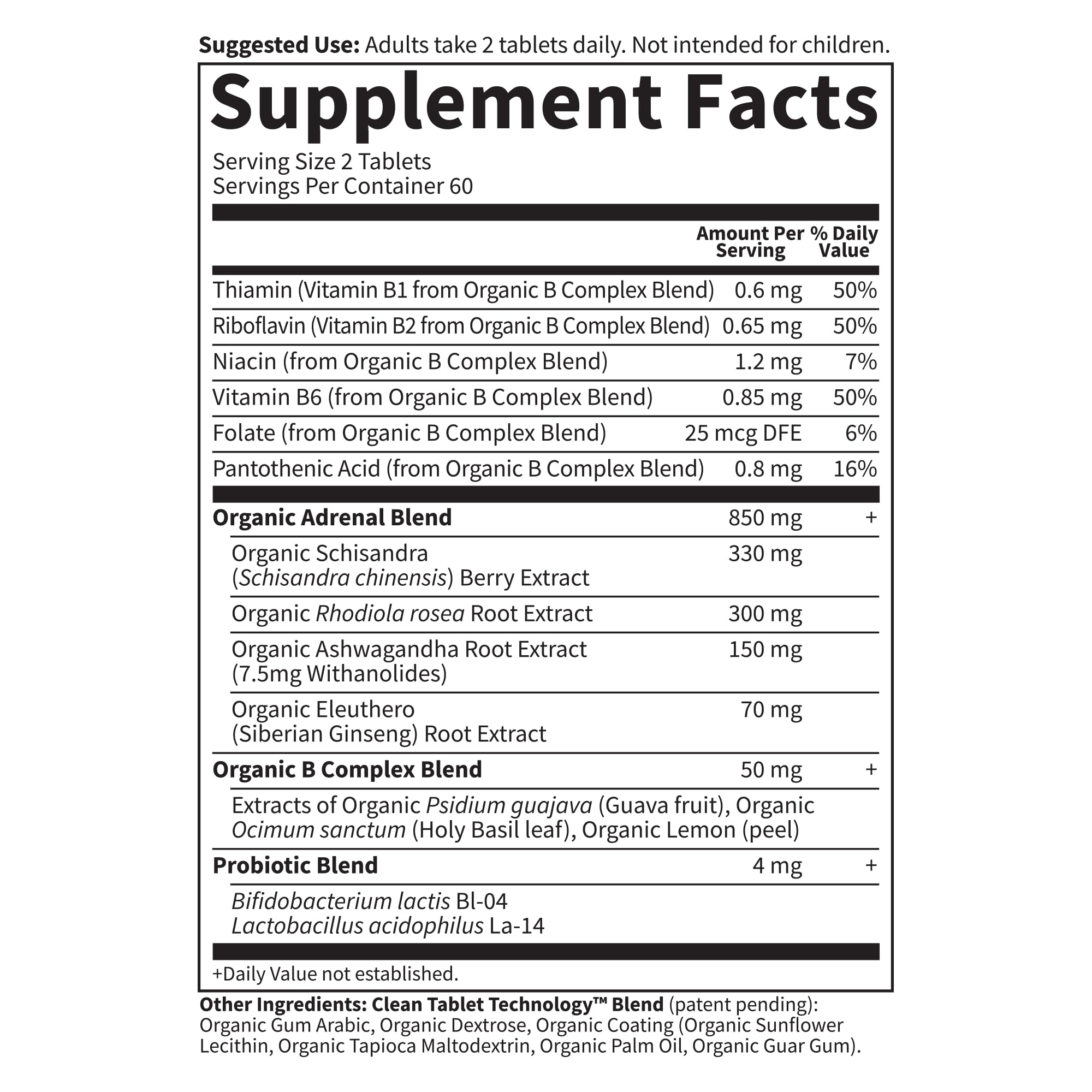 Garden of Life Organics Adrenal Daily Balance, Adaptogenic Herbs Ashwagandha, Holy Basil, B Complex & Probiotics, Organic Non-GMO, Vegan, Gluten Free Supplement, Two Month Supply, 120 Tablets Garden of Life uk supplements