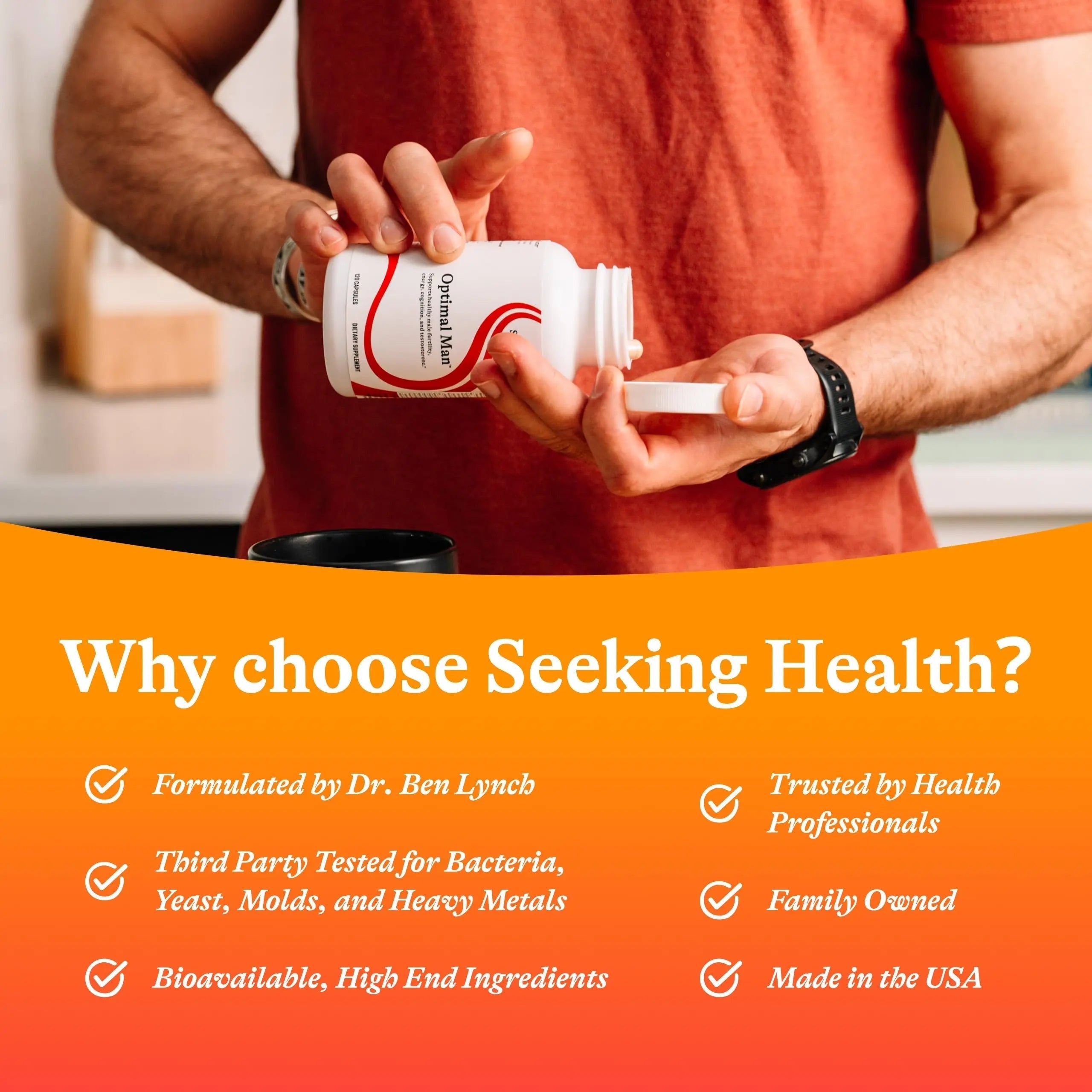 Seeking Health Optimal Man - Multivitamin Supplement with Zinc, Active Folate, & Alpha-Lipoic Acid - Multivitamin Supports Energy & Brain Health - Support Healthy Aging Seeking Health uk supplements