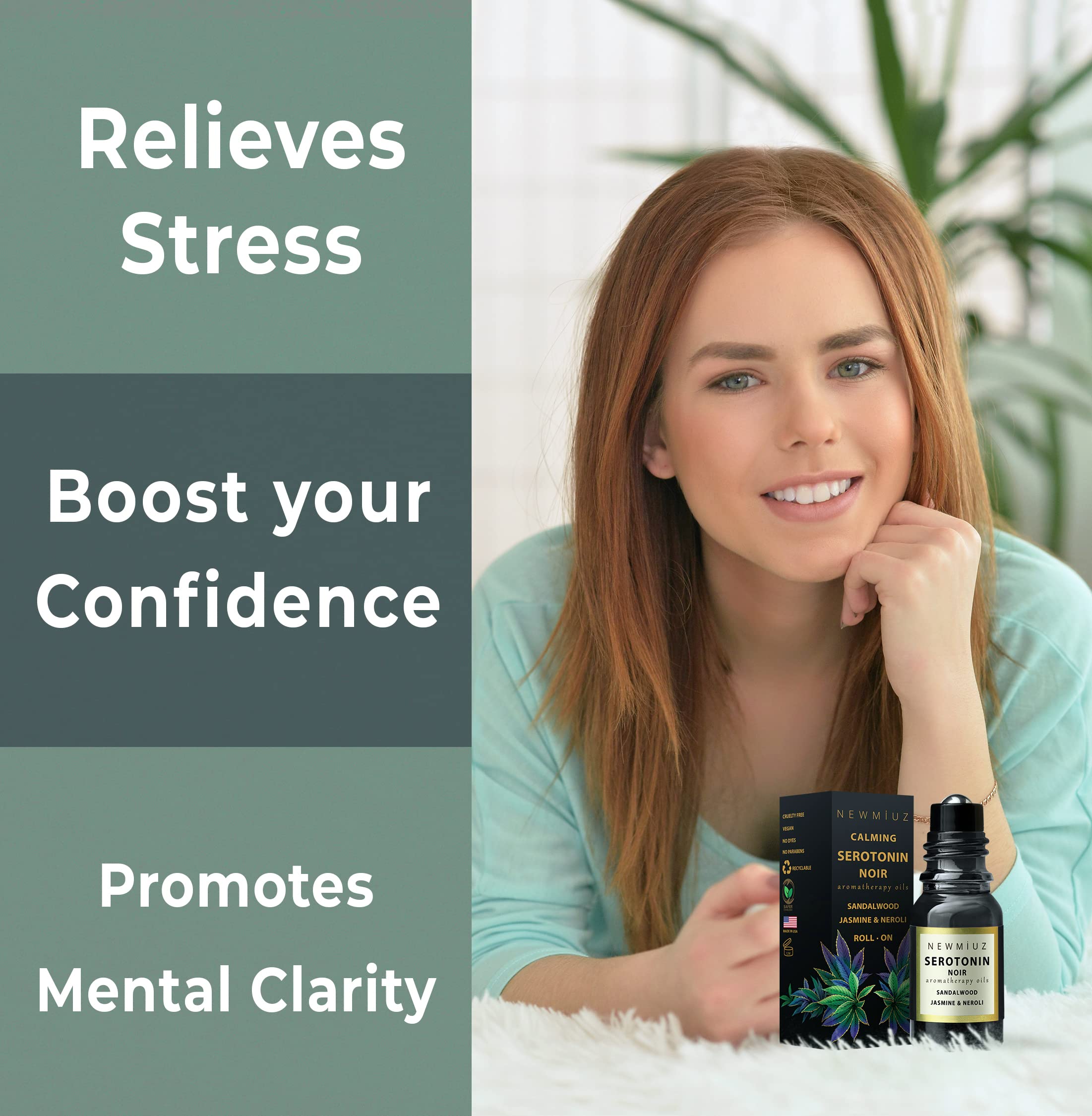 Calm Roll on Essential Oil Stress Relief Sandalwood Jasmine Destress Relaxation Calming Rolle New Miuz uk supplements