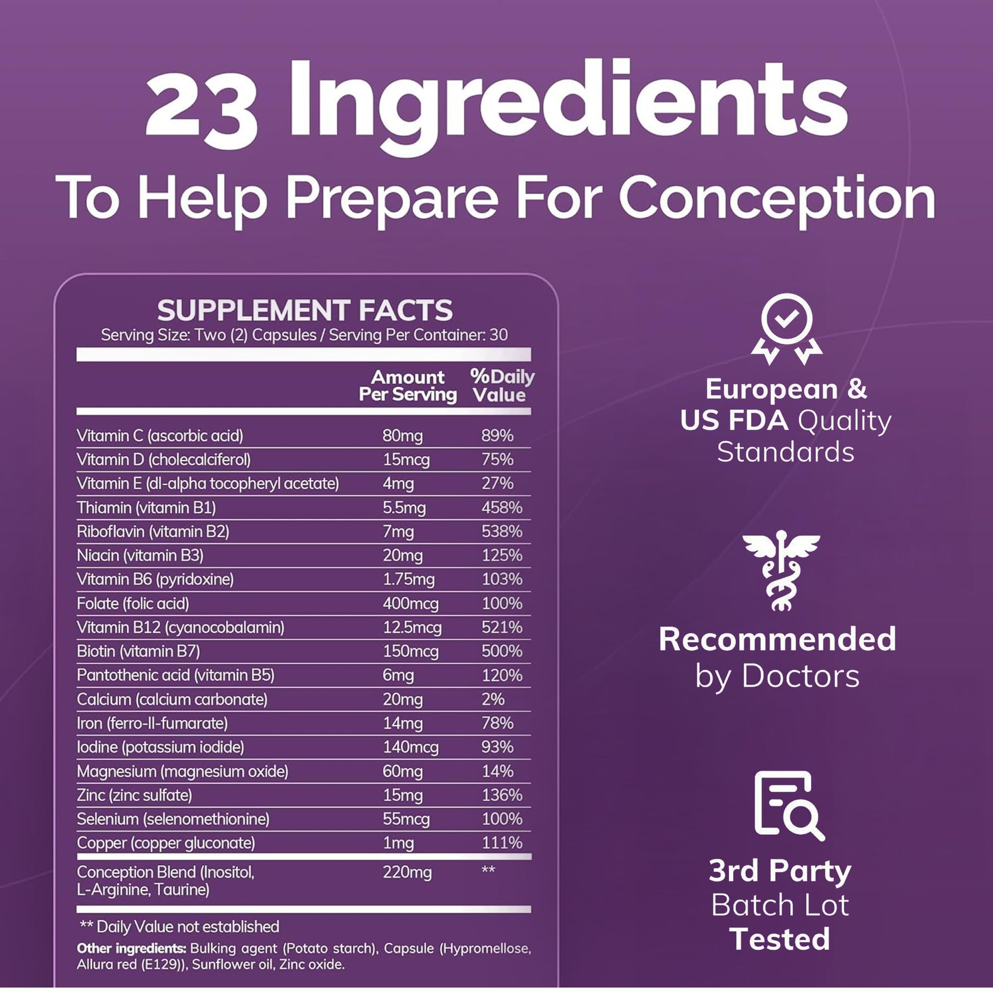 CONCEIVE PLUS Womens Fertility Support – Prenatal Multivitamin for Trying to Get Pregnant – Conception Blend, Hormonal Balance, Folate, Zinc, Thiamin, Riboflavin, Biotin – Non-GMO, Vegan – 30 Days CONCEIVE PLUS uk supplements