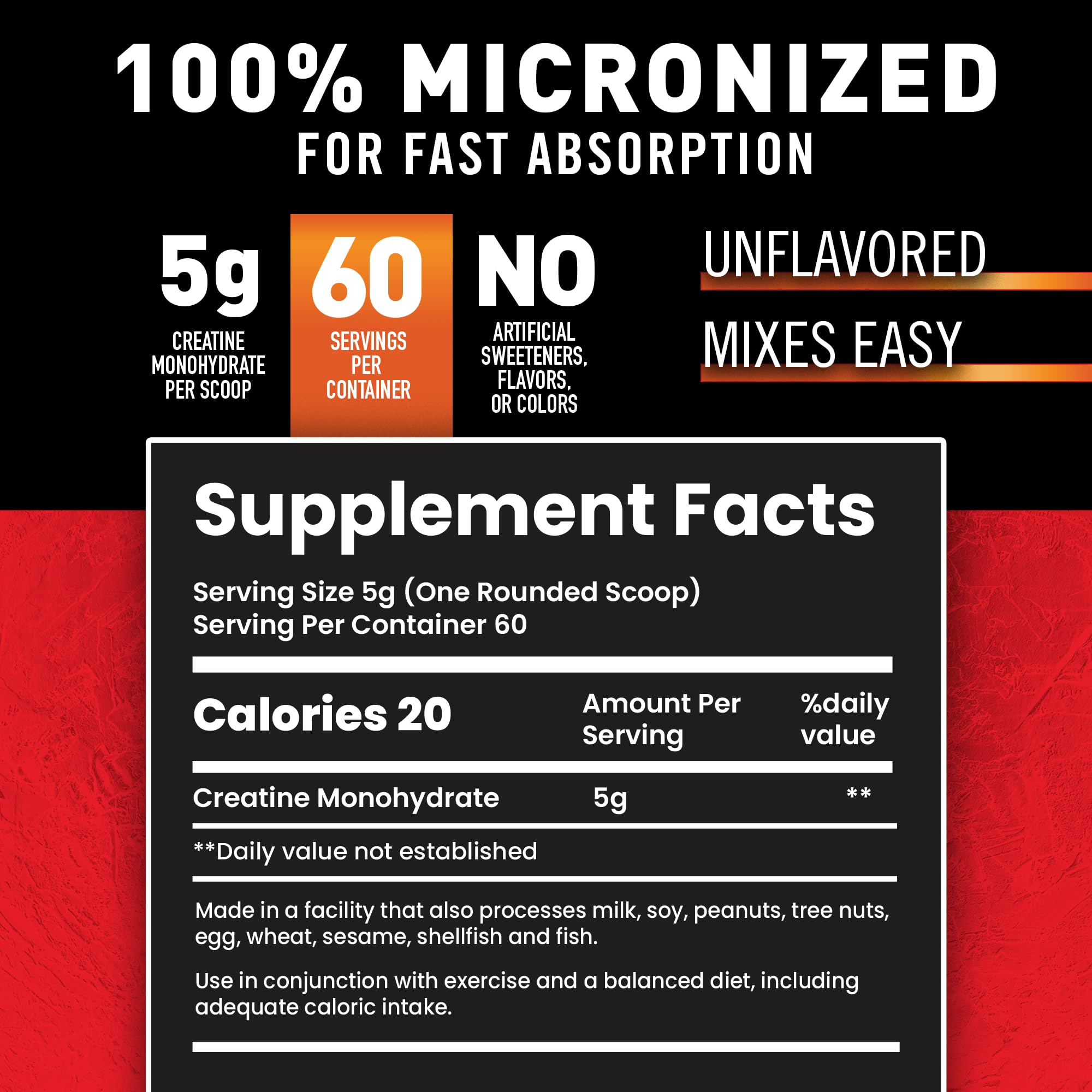 Body Fortress 100% Creatine Monohydrate Powder - Unflavored Micronized Creatine Supplement for Muscle Growth, Strength & Recovery, Pre Workout & Post Workout for Women and Men - 5g Per Scoop Body Fortress uk supplements