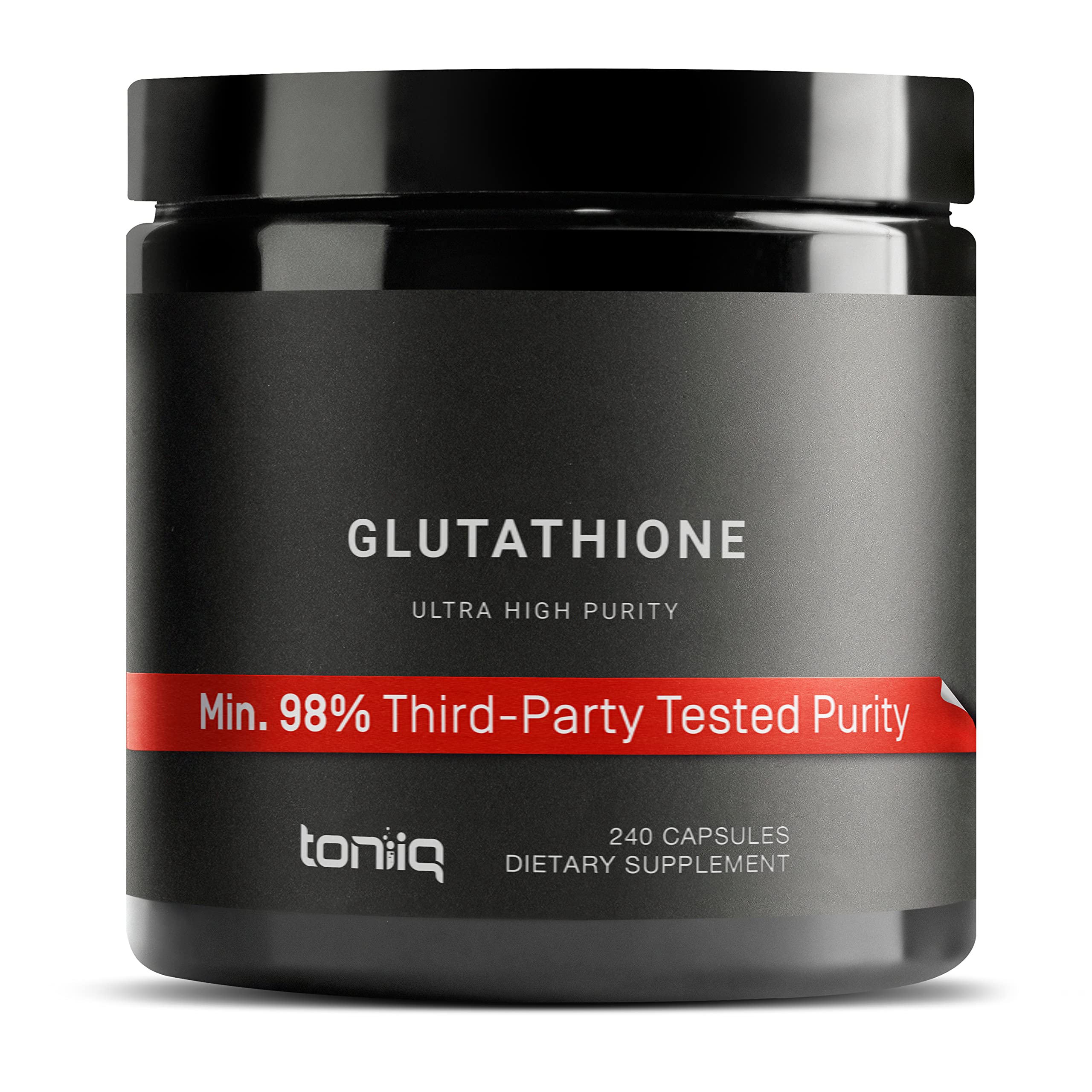 Toniiq Ultra High Strength Glutathione Capsules - 1000mg Concentrated Formula - 98%+ Highly Purified and Bioavailable - Non-GMO Fermentation - 240 Capsules Reduced Glutathione Supplement Toniiq uk supplements