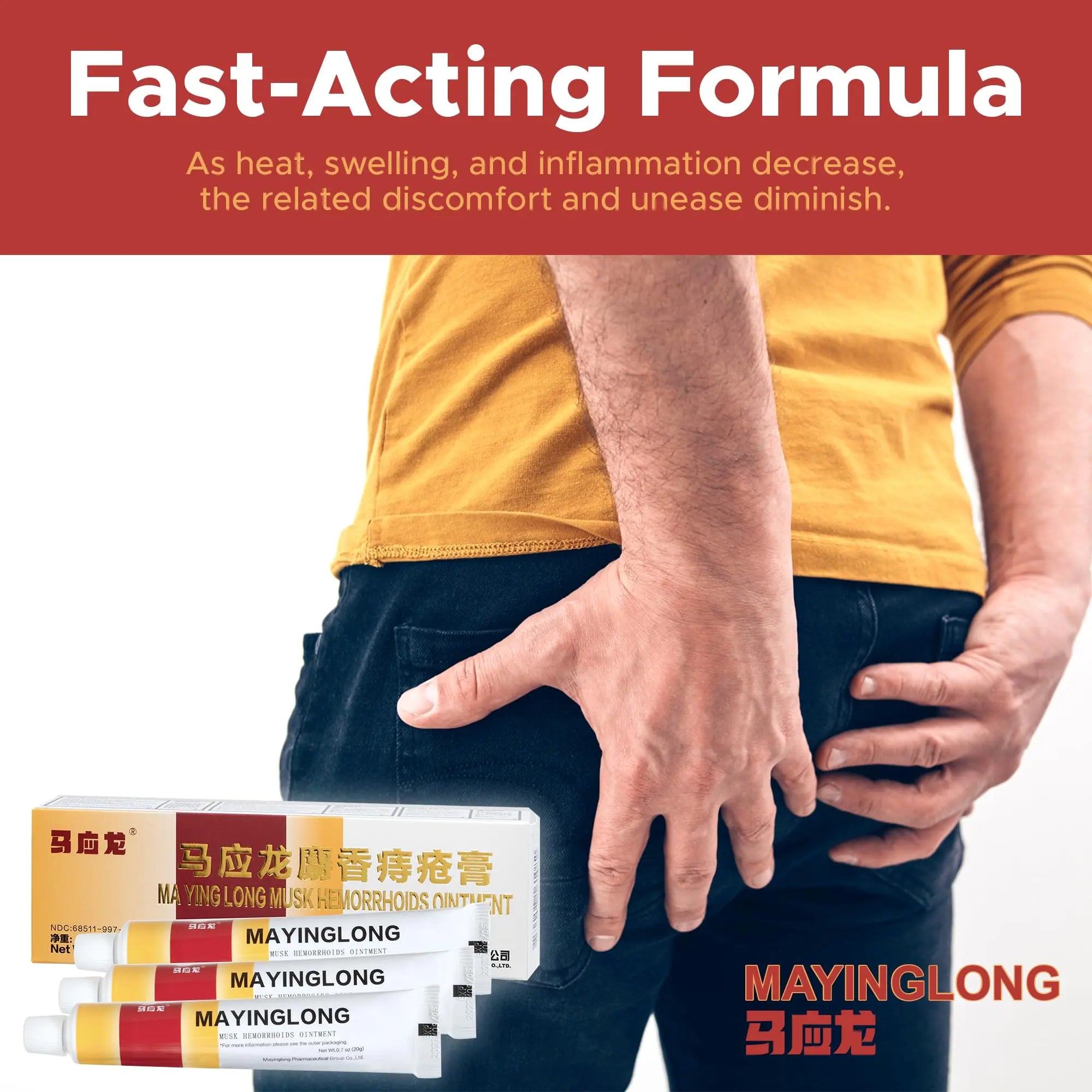 Mayinglong Musk Hemorrhoids Ointment (3 x 10g Tubes), 30g - Maximum Strength Formula for Hemorrhoidal Fast Relief, Soothes Itching, Burning & Discomfort - Fast-Acting Treatment to Shrink Swelling Mayinglong uk supplements
