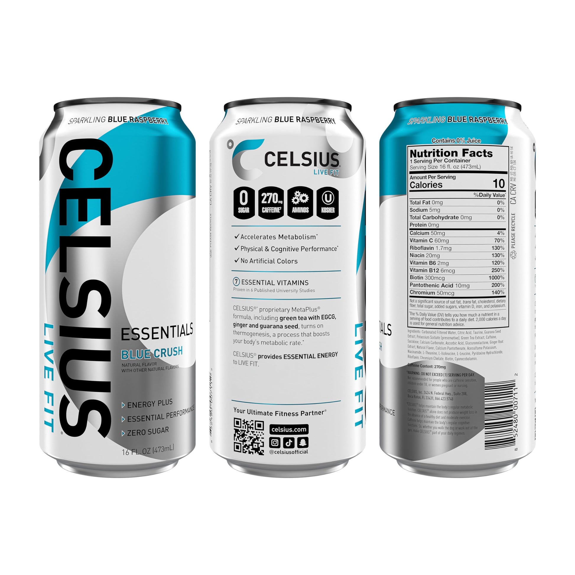 CELSIUS ESSENTIALS, Sparkling Blue Crush, Performance Energy Drink 16 Fl Oz (Pack of 12) CELSIUS uk supplements