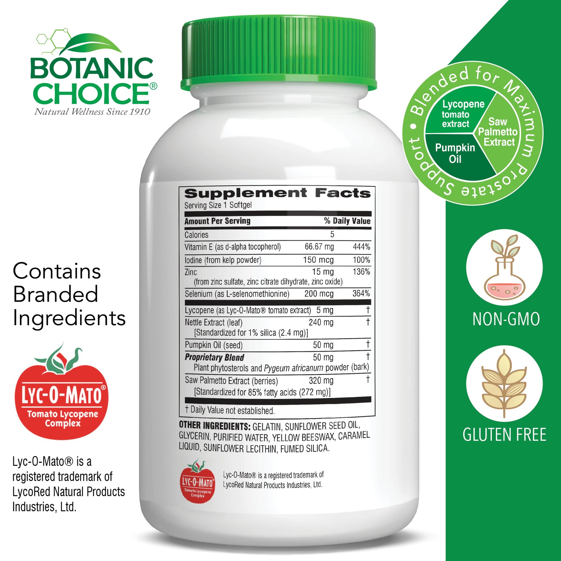 Botanic Choice Mega Fruits and Veggies Blend (60 Capsules) + Prostate 9 Complex (30 Softgels) Bundle - Energy Balance & Superfood Supplement + Urinary Flow & Cellular Health Botanic Choice uk supplements