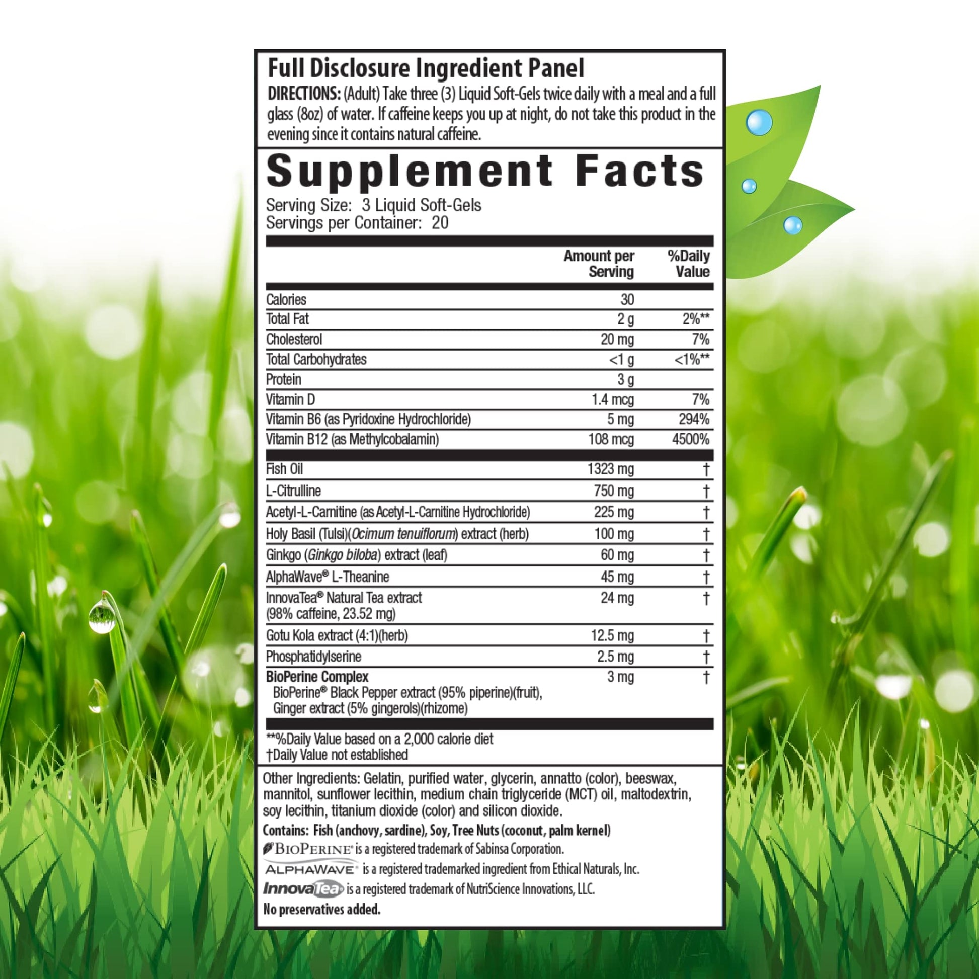 Irwin Naturals Brain Awake Max3 + Nitric Oxide Booster 60 Count Irwin Naturals uk supplements