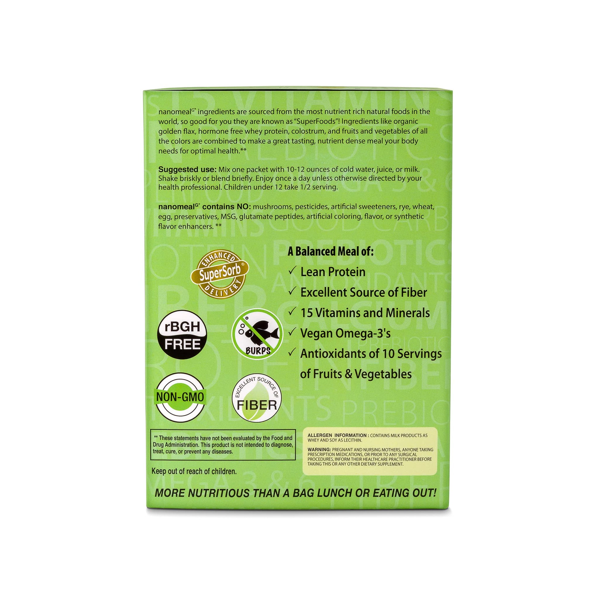 NanoMeal Plant-Based All-in-One Nutrition | Superfood Meal Replacement Powder | Tropical Fruit Blend | 10 Servings | Protein, Greens & Omega for Gut & Immune Support Biopharma Scientific uk supplements
