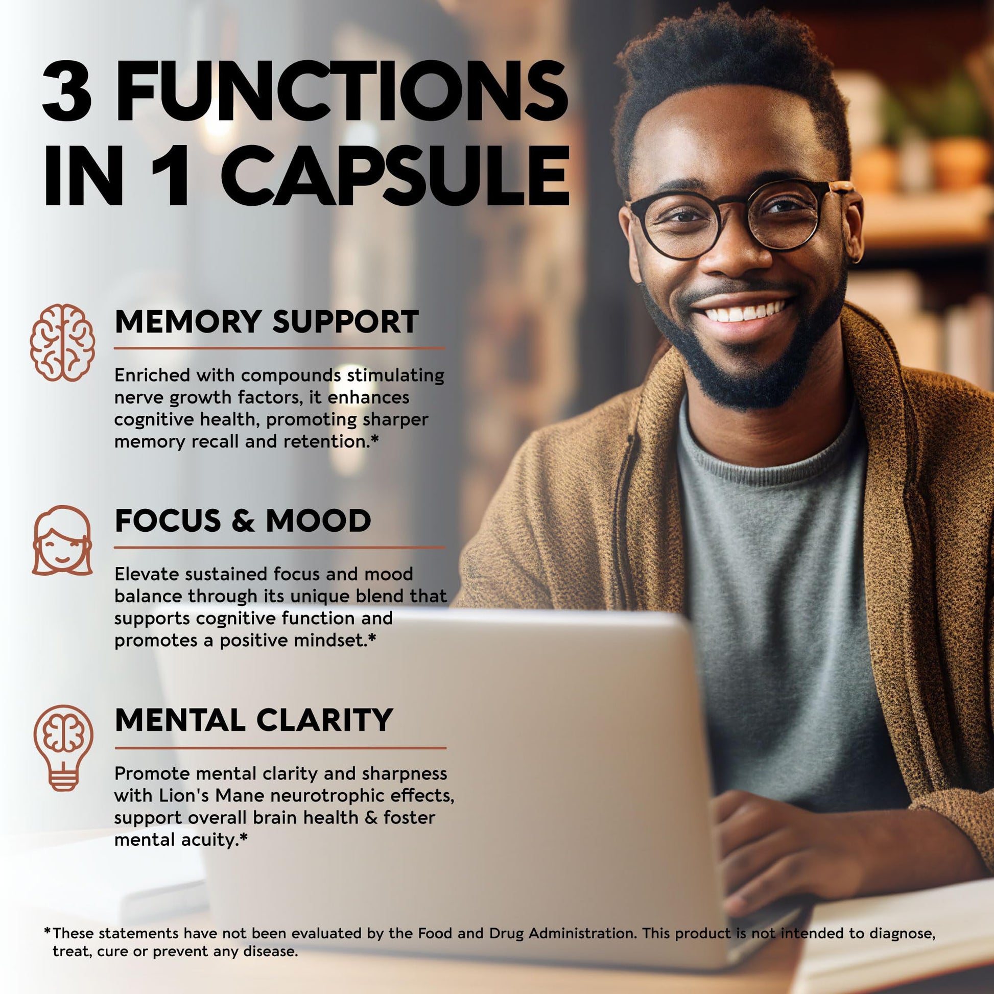 Organic Lions Mane - Certified Mushroom Supplement - Made in USA - Fruiting Bodies NUTRAHARMONY uk supplements