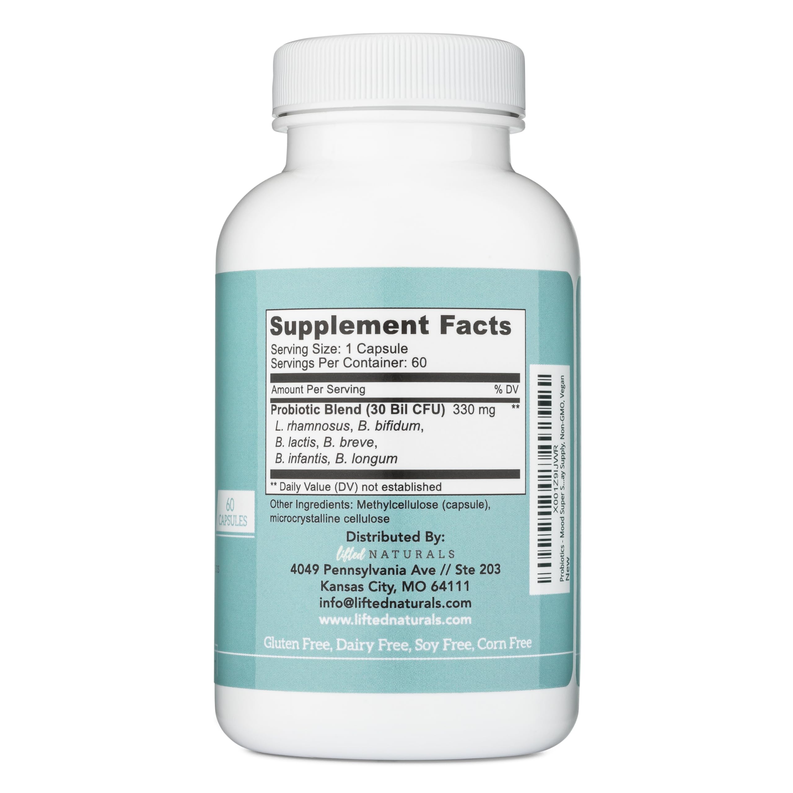Probiotics - Mood Super Strains Probiotic - Naturally Supports Digestion & Mood - Histamine-Free Probiotics w/ L Rhamnosus GG, Shelf Stable Probiotic Supplement, 60 Day Supply, Non-GMO, VEGAN Lifted Naturals uk supplements
