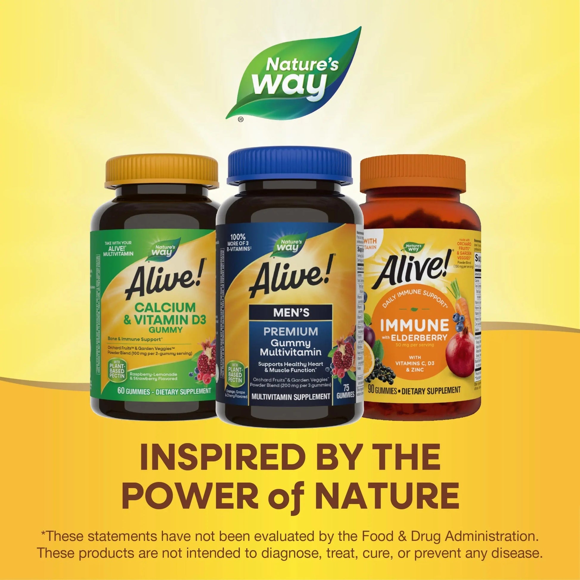 Nature's Way Alive! Men's Premium Gummy Multivitamin, Supports Healthy Heart, Muscle Function*, Full B-Vitamin Complex, Orange, Grape Nature's Way uk supplements