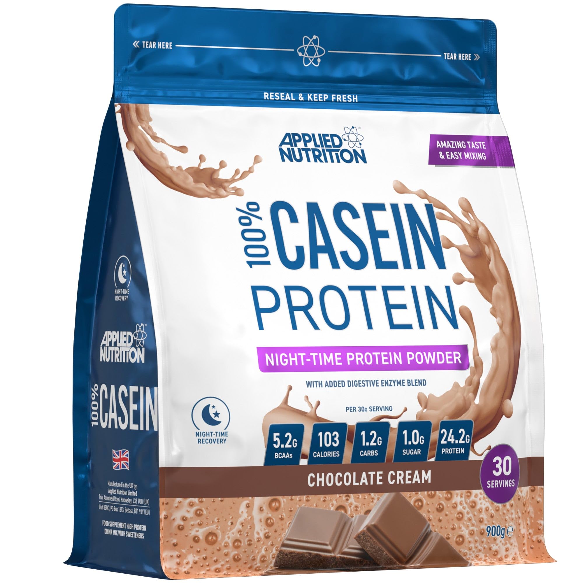 Applied Nutrition Casein Protein Powder - Micellar Casein Supplement, Slow Release Protein Applied Nutrition uk supplements