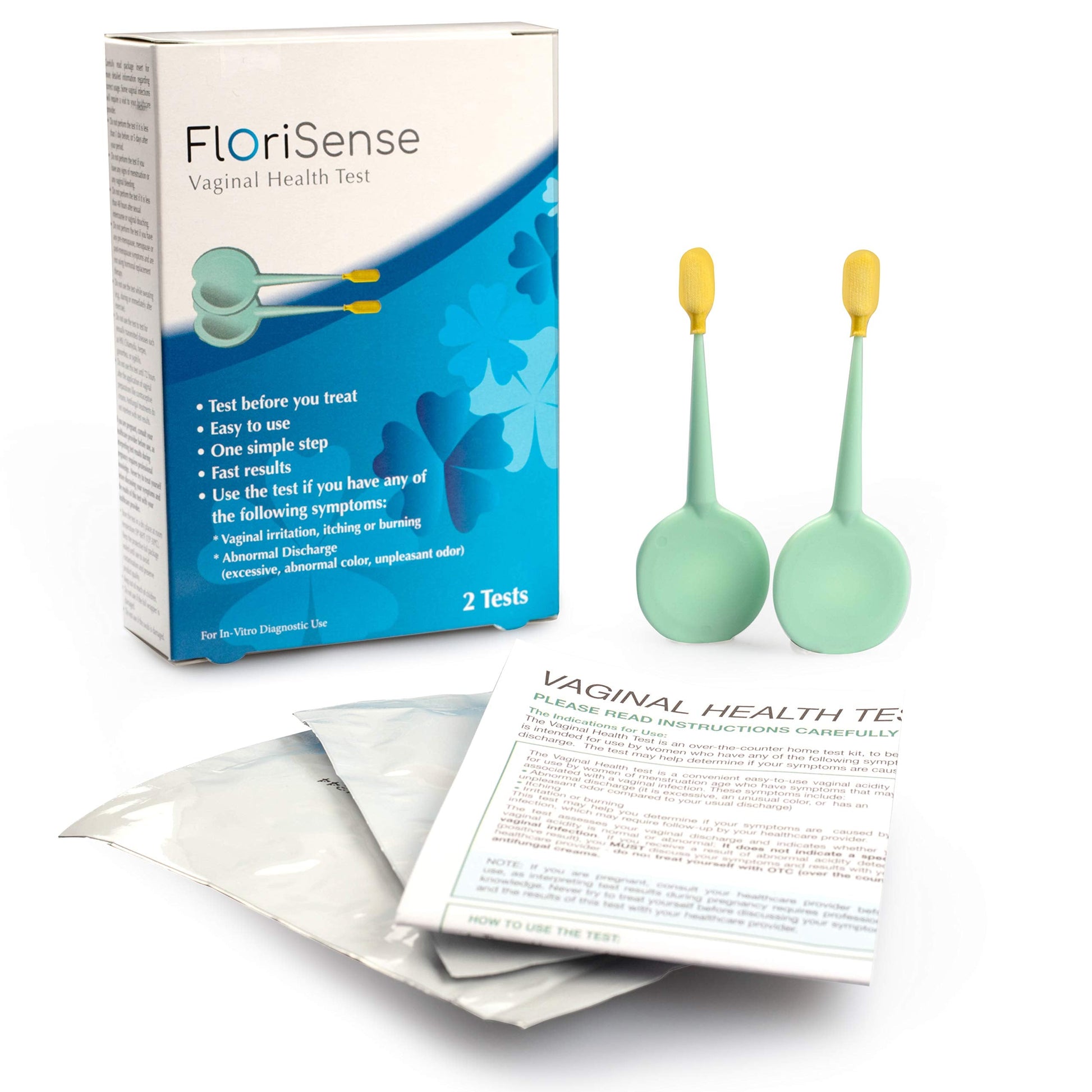 FloriSense Vaginal Health pH Test Kit - OTC Vaginal Acidity Test - Bacterial Vaginosis and Yeast Infections - 2 Swabs, Detect Feminine Imbalance - Before You Treat, Easy to Read Results in Seconds FloriSense uk supplements