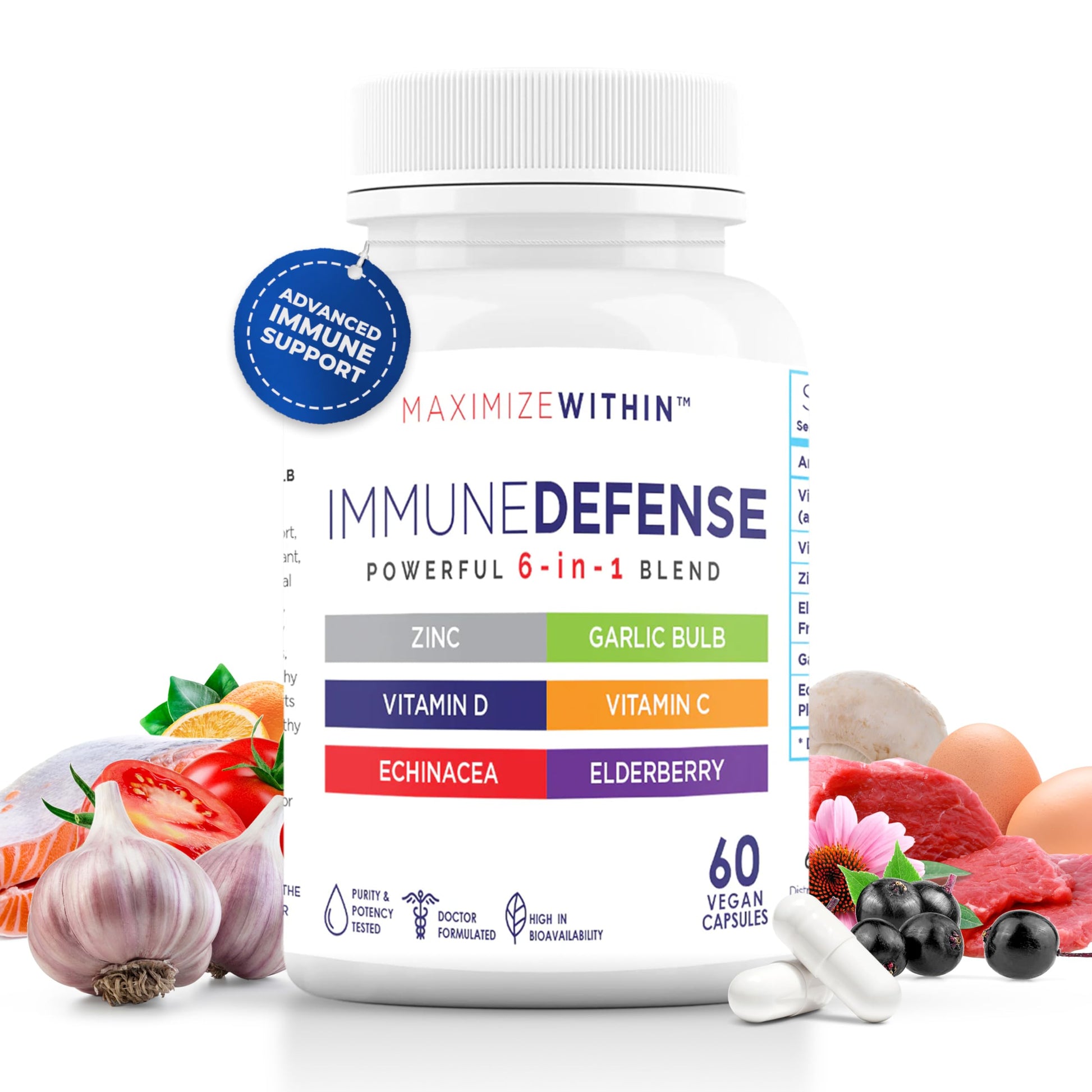 Maximum Slim Powerful 6-in-1 Immune Support Supplement with Zinc, Vitamin C, Elderberry, Vitamin D, Echinacea, & Garlic, 60 Count Maximum Slim uk supplements