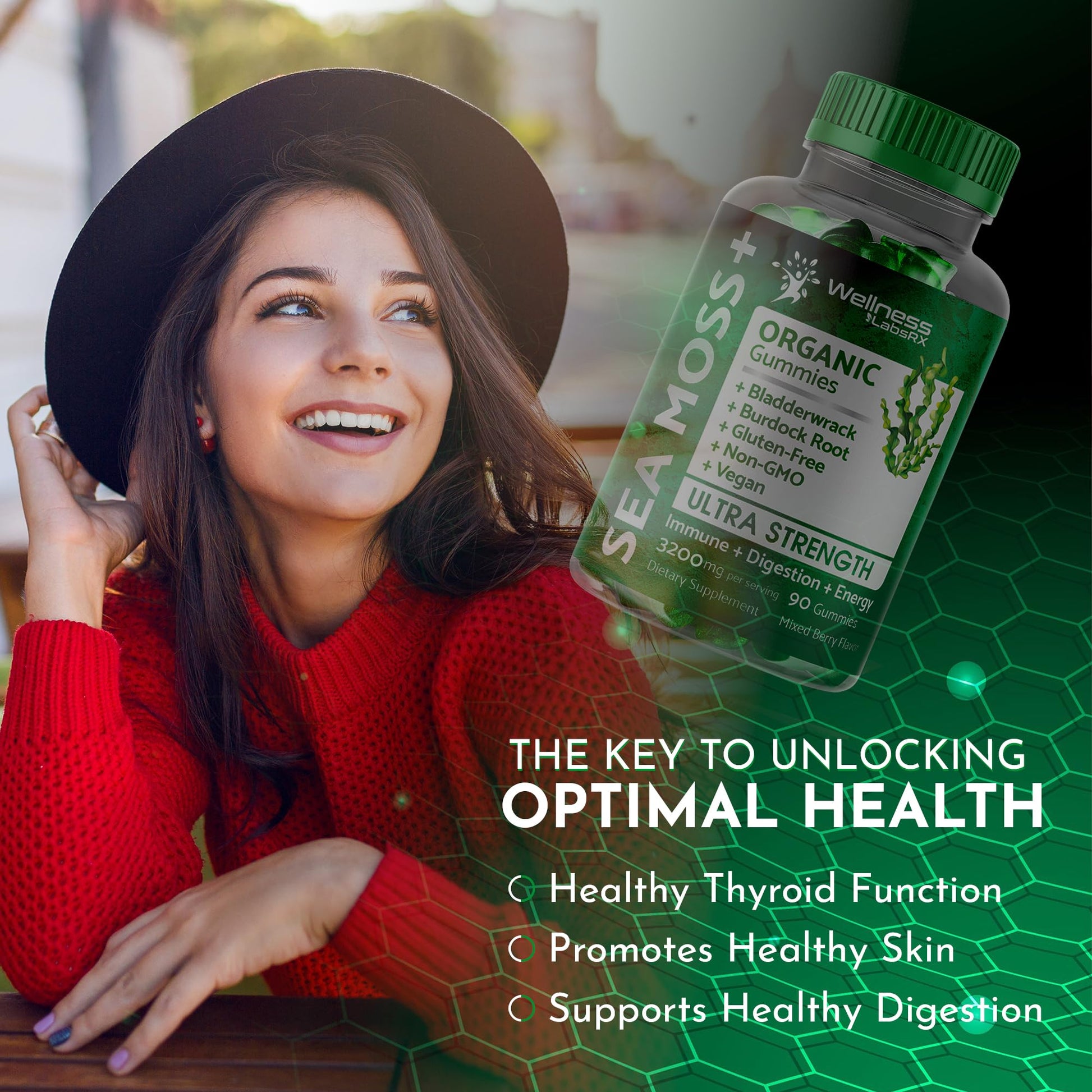 WELLNESS LABSRX Sea Moss Gummies, 3200mg Organic Seamoss, Irish Sea Moss WELLNESS LABSRX uk supplements