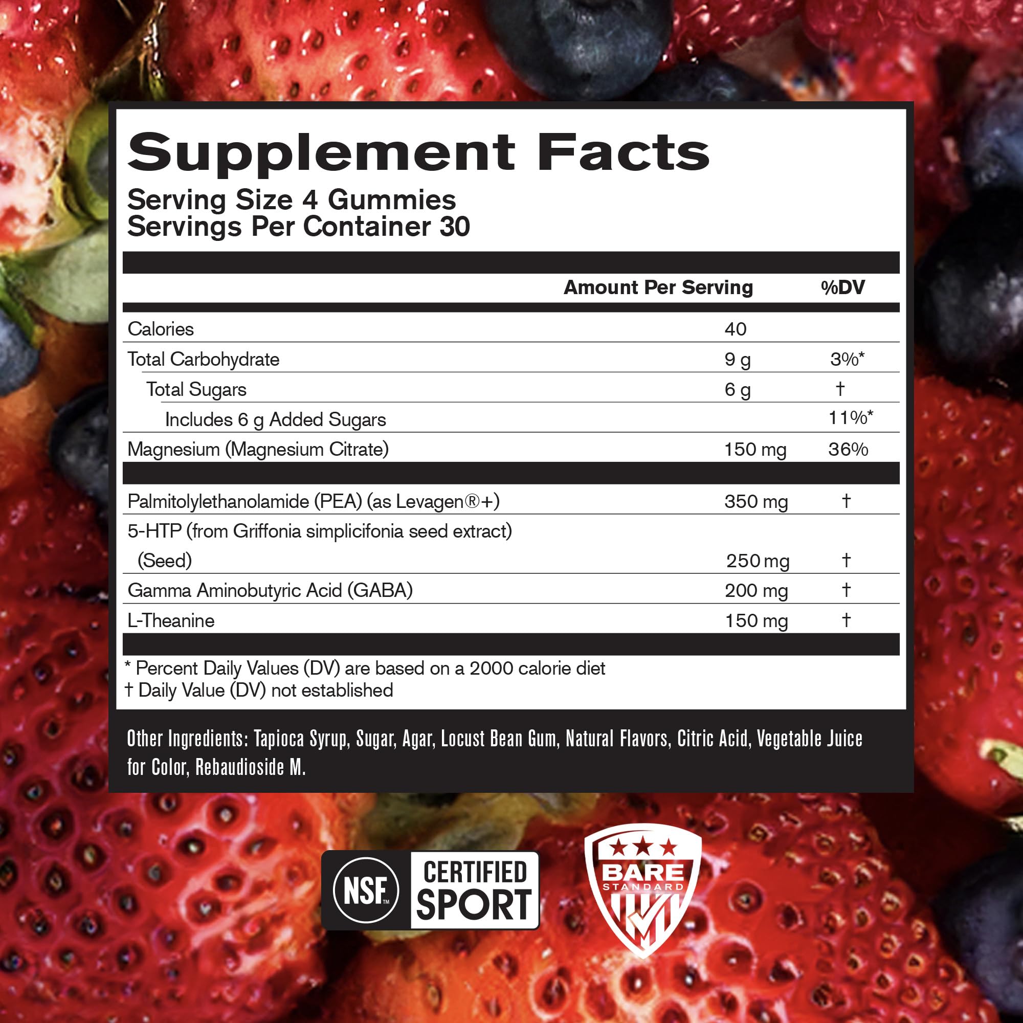 BARE PERFORMANCE NUTRITION, BPN Peak Sleep Gummy, Sleep Aid & Recovery Support Supplement, 30 Servings, Berry BARE PERFORMANCE NUTRITION uk supplements