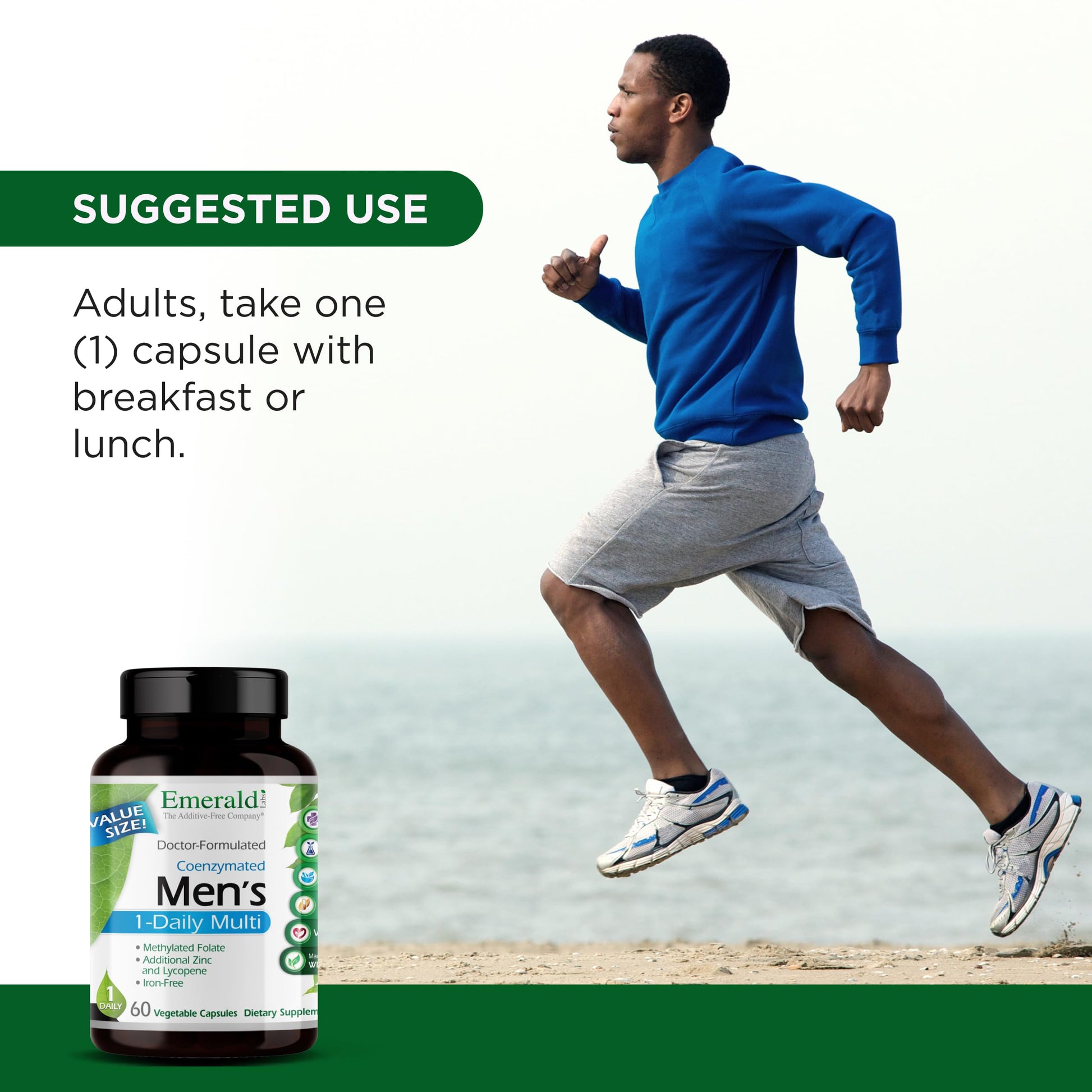 EMERALD LABS Men's 1 Daily Multi - Additive-Free Men's Multivitamin - Includes Lycopene, Zinc, Vitamin D3, & More EMERALD LABS uk supplements