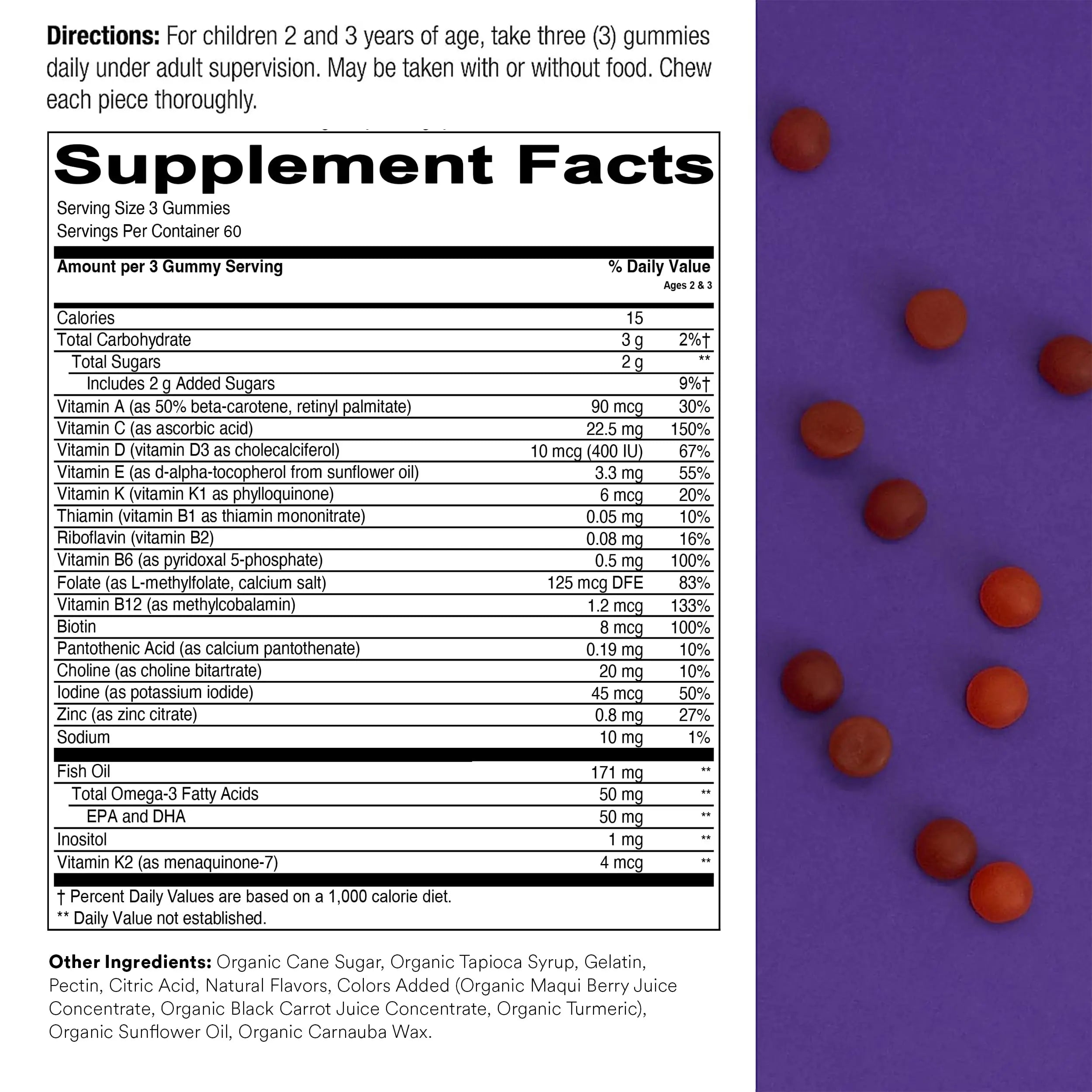 SmartyPants Toddler Multivitamin Gummies: Omega 3 Fish Oil (EPA/DHA), Vitamin D3, C, Vitamin B12, B6 & Organic Kids Multivitamin Gummies: Probiotics, Omega 3 (ALA), Vitamin D3, C, Vitamin B12 SmartyPants uk supplements