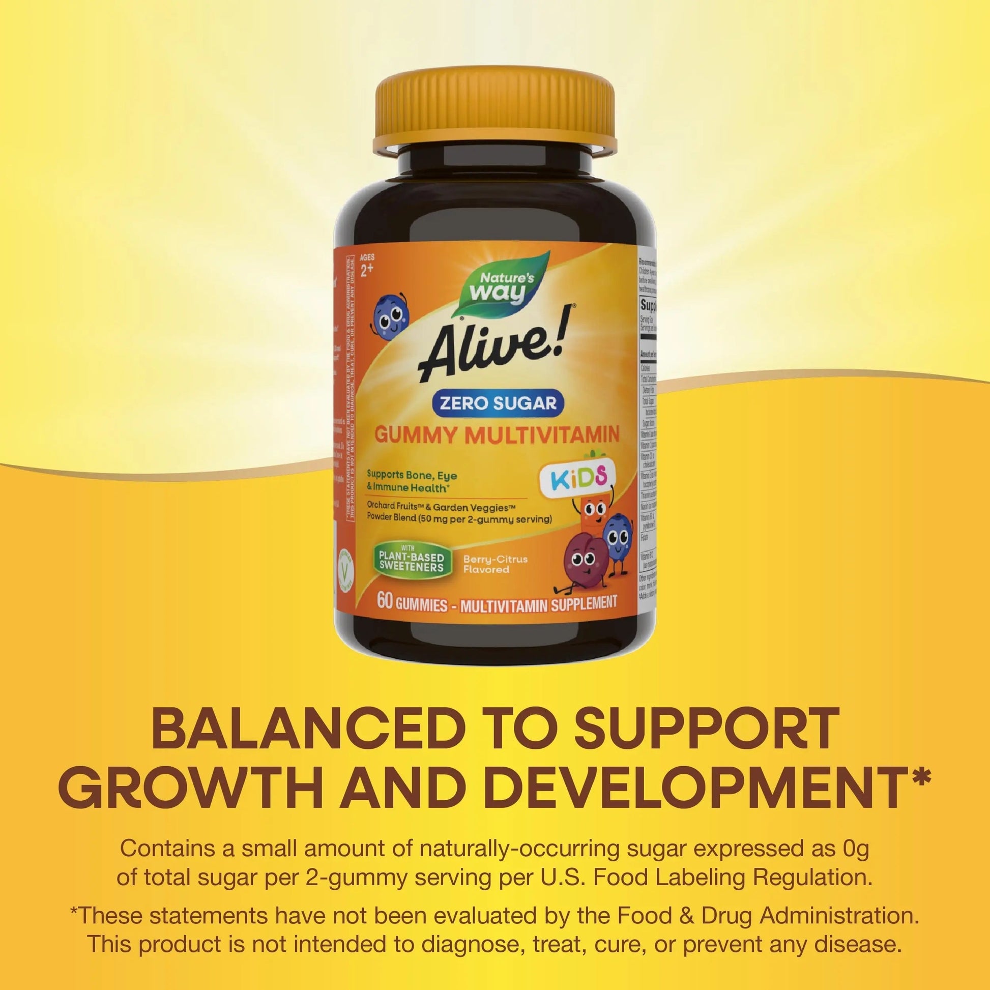 Nature’s Way Alive! Kids Zero Sugar Gummy Multivitamins, for Kids Ages 2+, Supports Bone, Eye & Immune Health Nature's Way uk supplements