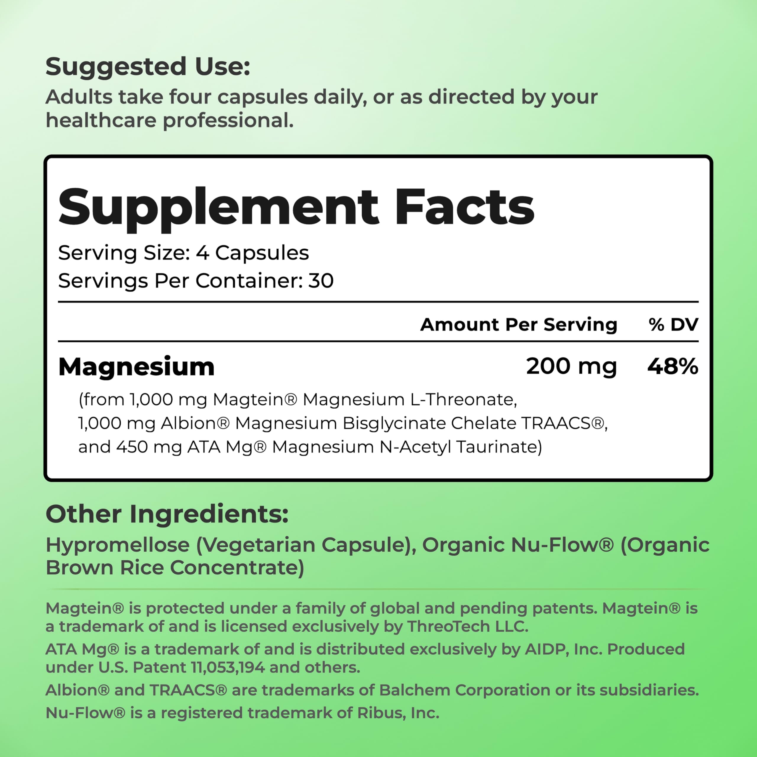 You Vites Threonix Triple Magnesium Complex - Magtein L-Threonate, Bisglycinate Chelate TRAACS & ATA Mg - Brain, Sleep, Mood & Focus Support - High Absorption, Gentle on Stomach - 120 Capsules You Vites uk supplements