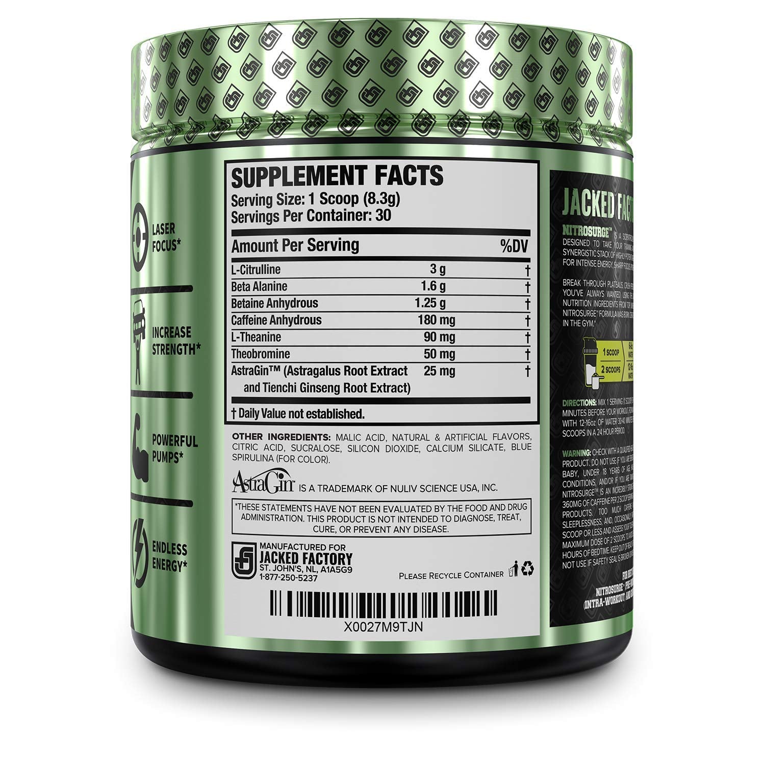 Jacked Factory NITROSURGE Pre Workout Supplement, Growth Surge Post Workout Muscle Jacked Factory uk supplements