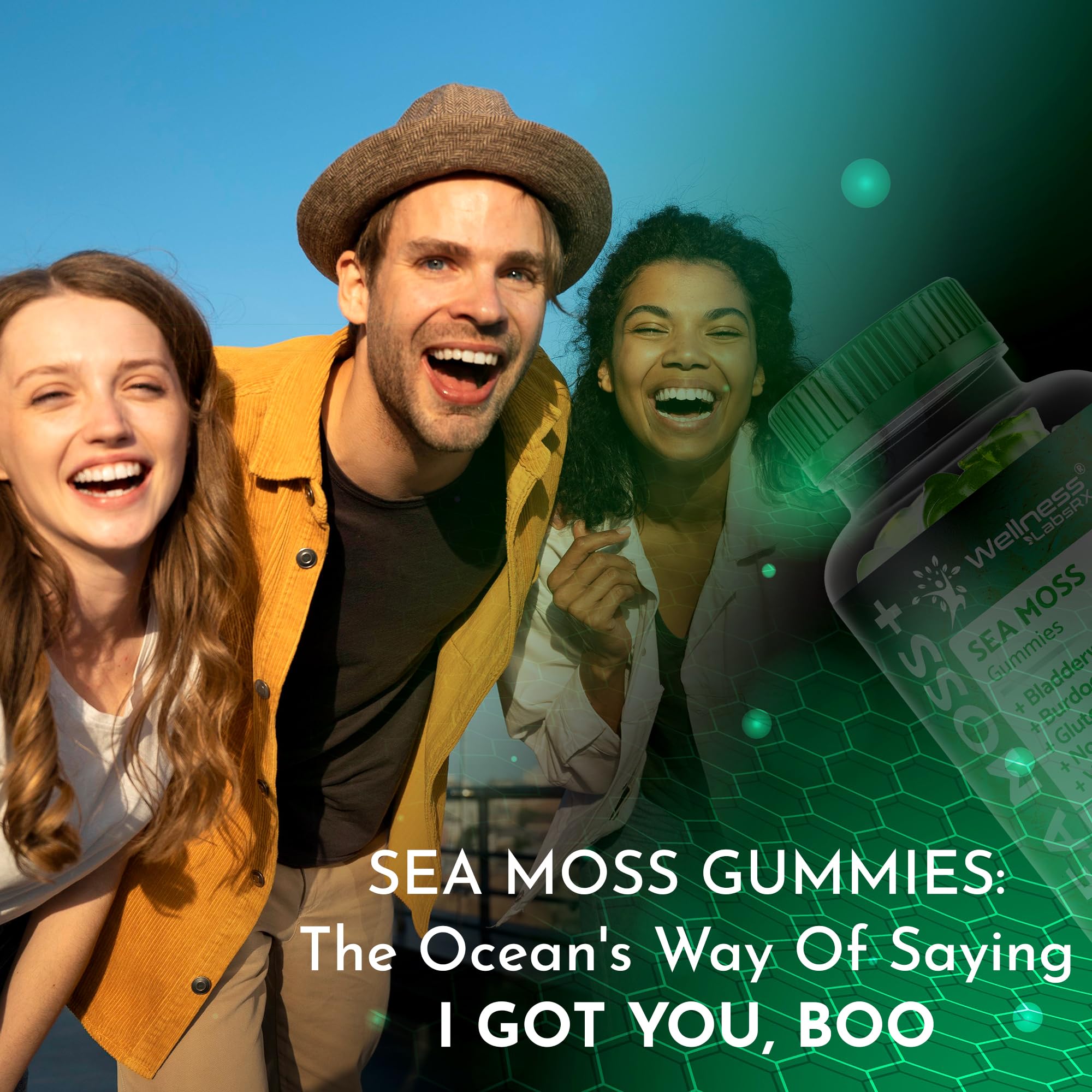 WELLNESS LABSRX Sea Moss Gummies, 3200mg Irish Sea Moss Mixed Berry Flavor with Maximum Potency Bladderwrack and Burdock Root - Supports Skin, Energy and Immunity - 180 Count WELLNESS LABSRX uk supplements