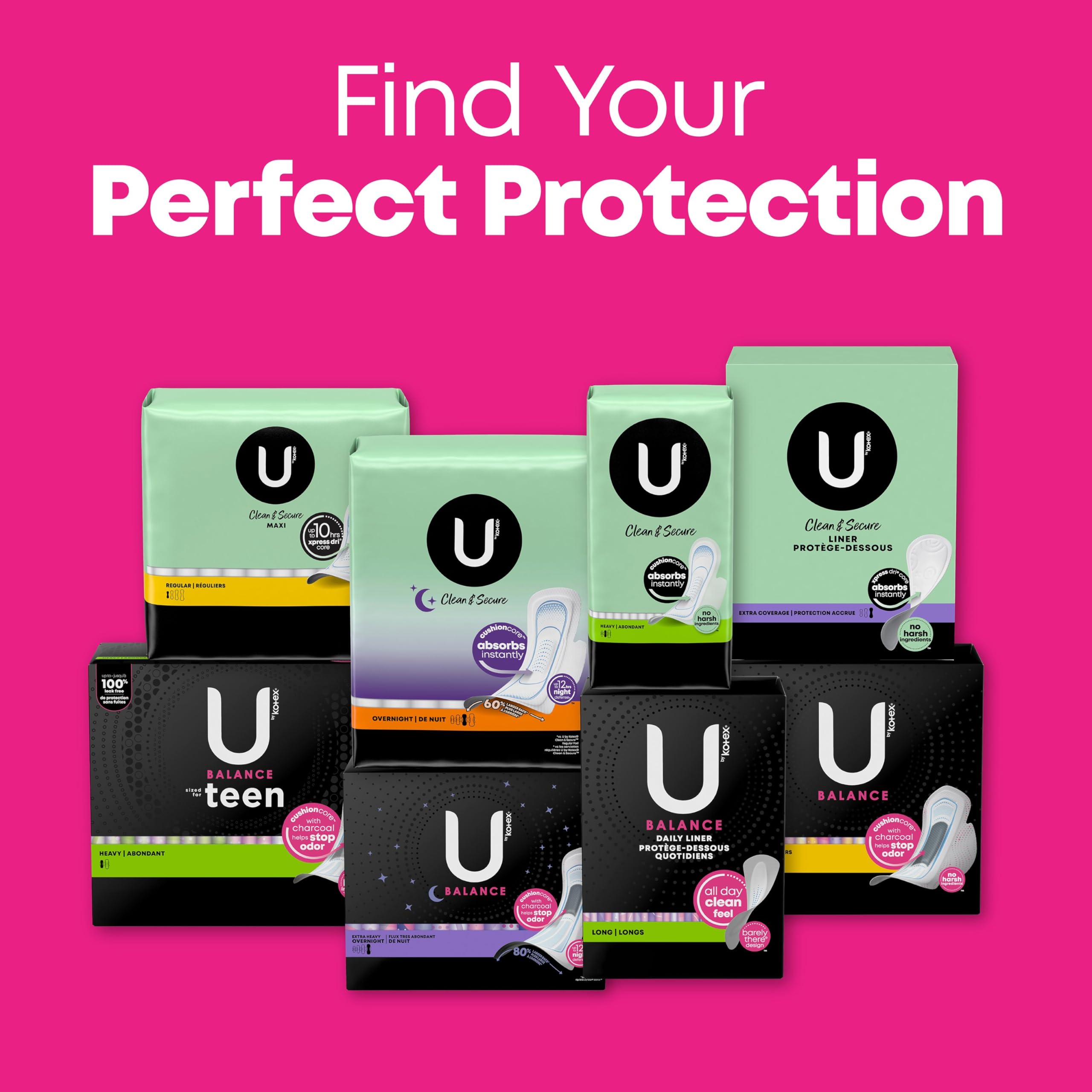 U by Kotex Balance Ultra Thin Pads with Wings, Heavy Absorbency, 46 Count (Packaging May Vary) U by Kotex uk supplements