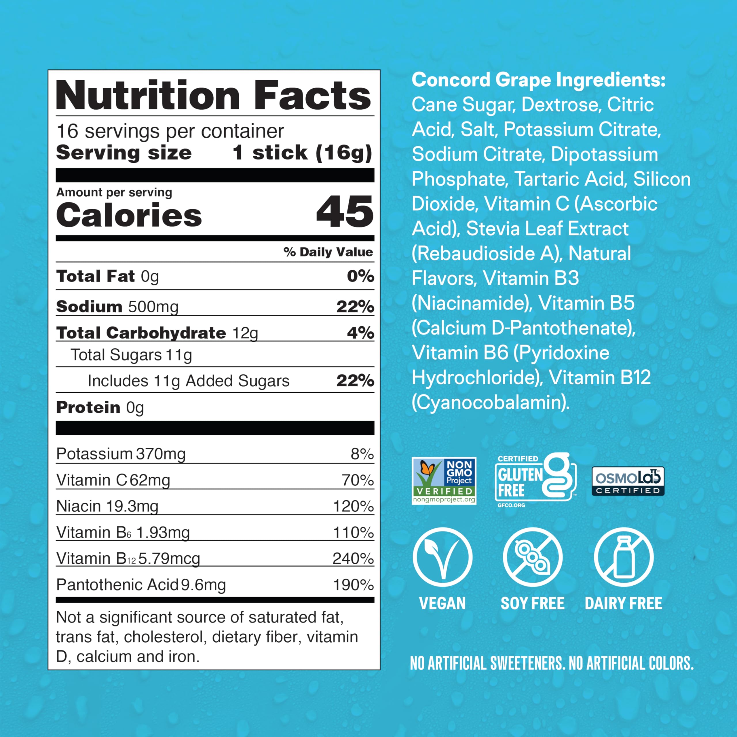 Liquid I.V.® Hydration Multiplier - Concord Grape | Electrolyte Powder Drink Mix | 1 Pack (16 Servings) Liquid I.V. uk supplements