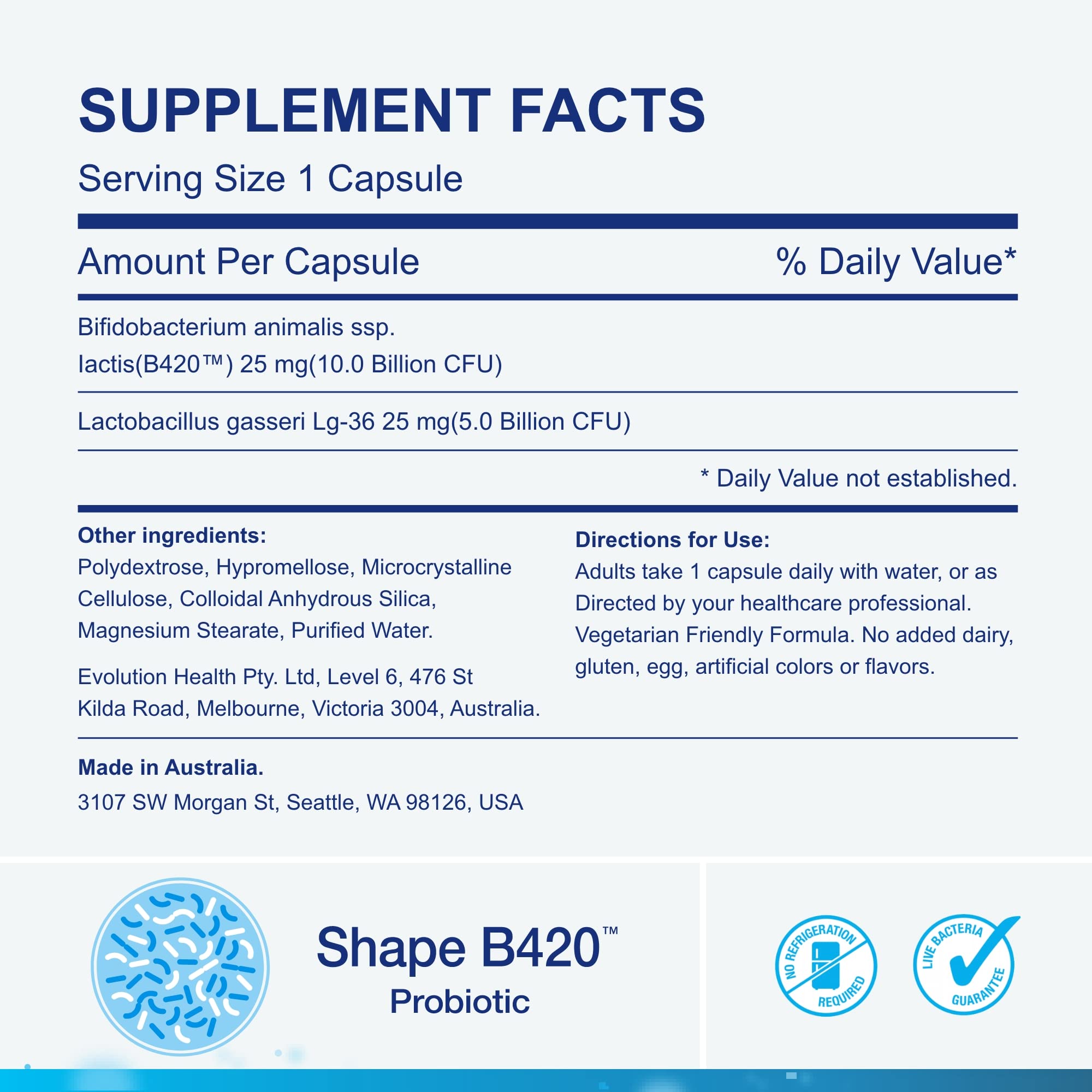 Life-Space Shape B420™ Probiotics, Clinically Studied Strains, Supplement for Women and Men Life-Space uk supplements