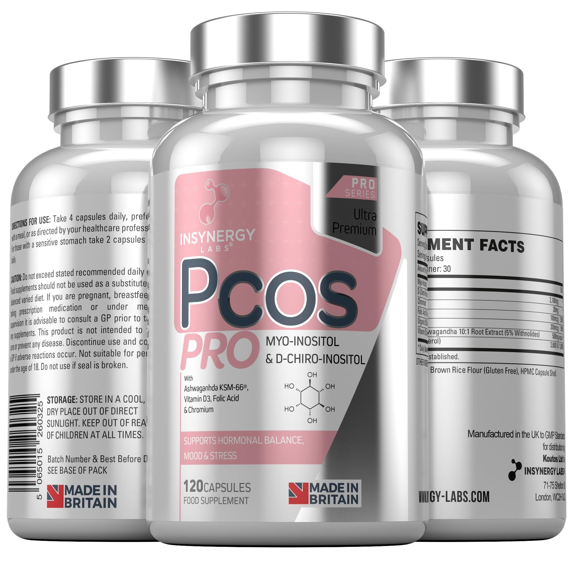 PCOS Pro - Ultra Premium Inositol PCOS Supplement (4X Extra Ingredients) Myo Inositol Insynergy Labs uk supplements