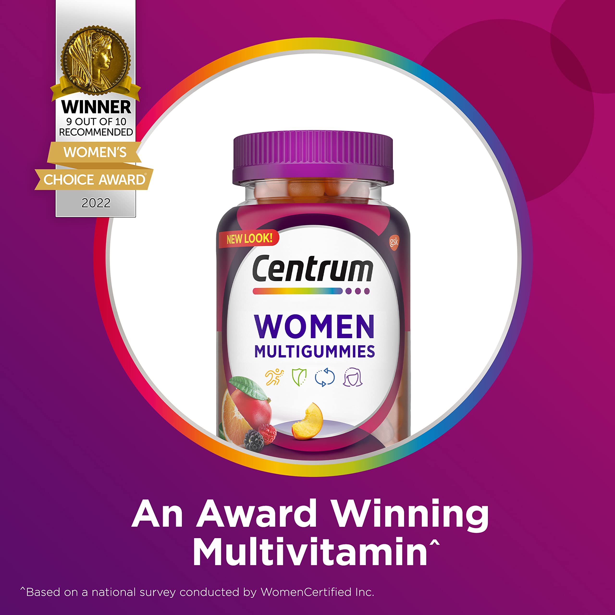 Centrum MultiGummies Gummy Multivitamin for Women, Multivitamin/Multimineral Supplement with Vitamin D3, B and Antioxidants Centrum uk supplements