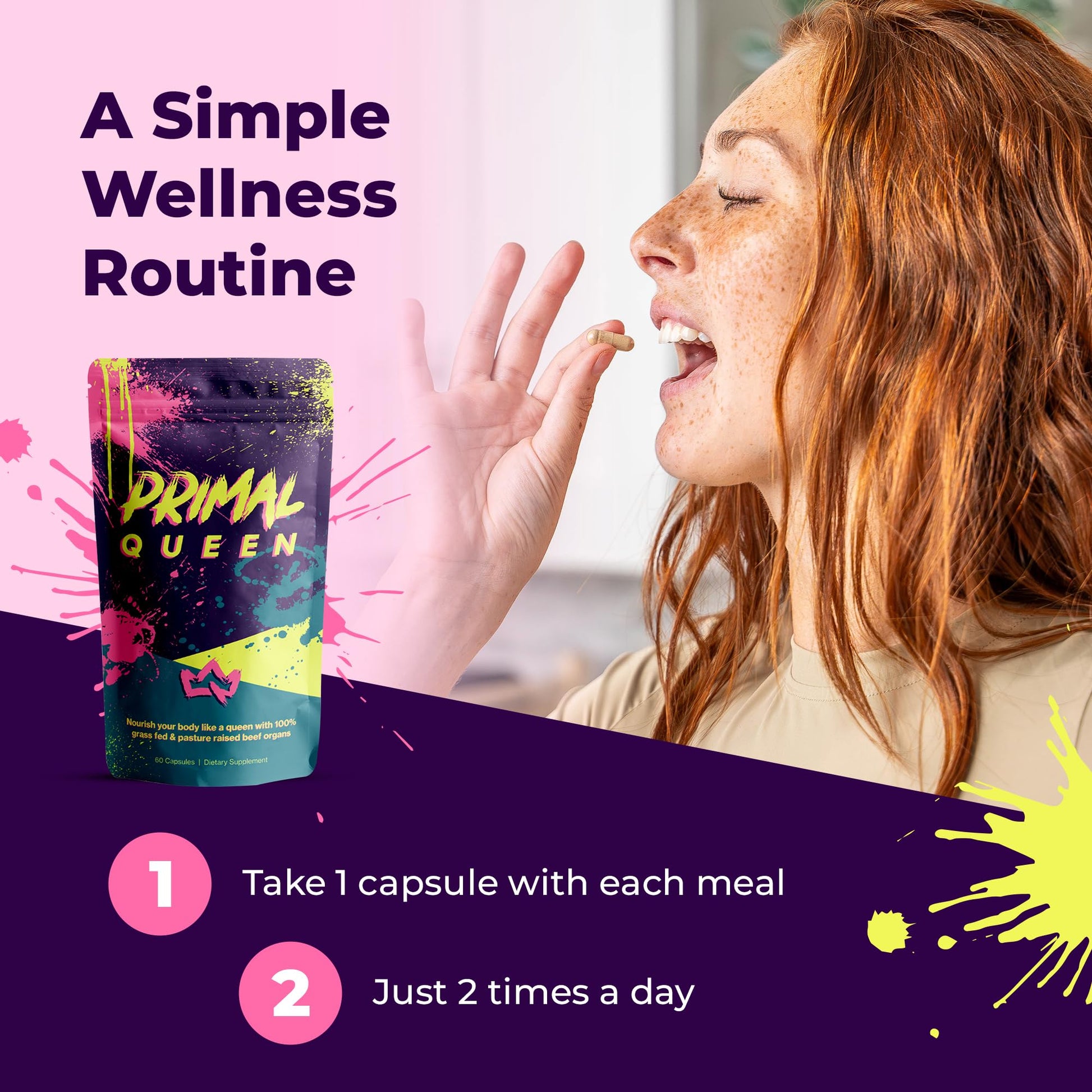 Primal Queen Female-Optimized Beef Organ Superfood Supplement (Beef Liver, Kidney, Heart, & 3 More) - 100% Grass Fed, Pasture Raised - 3rd Party & Clinically Tested Primal Queen uk supplements
