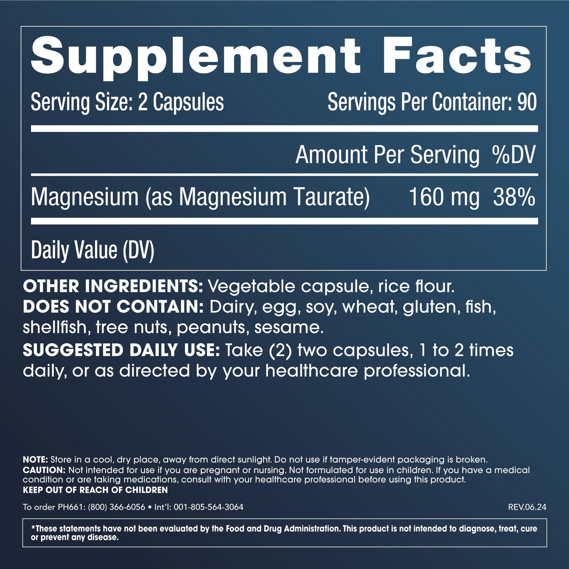 ProHealth Pure Magnesium Taurate, 160mg per Serving | Optimal Bioavailability Supplement for Healthy Aging | Supports Brain, Heart, and Muscle Health | Third-Party Tested for Quality | 180 Capsules ProHealth uk supplements