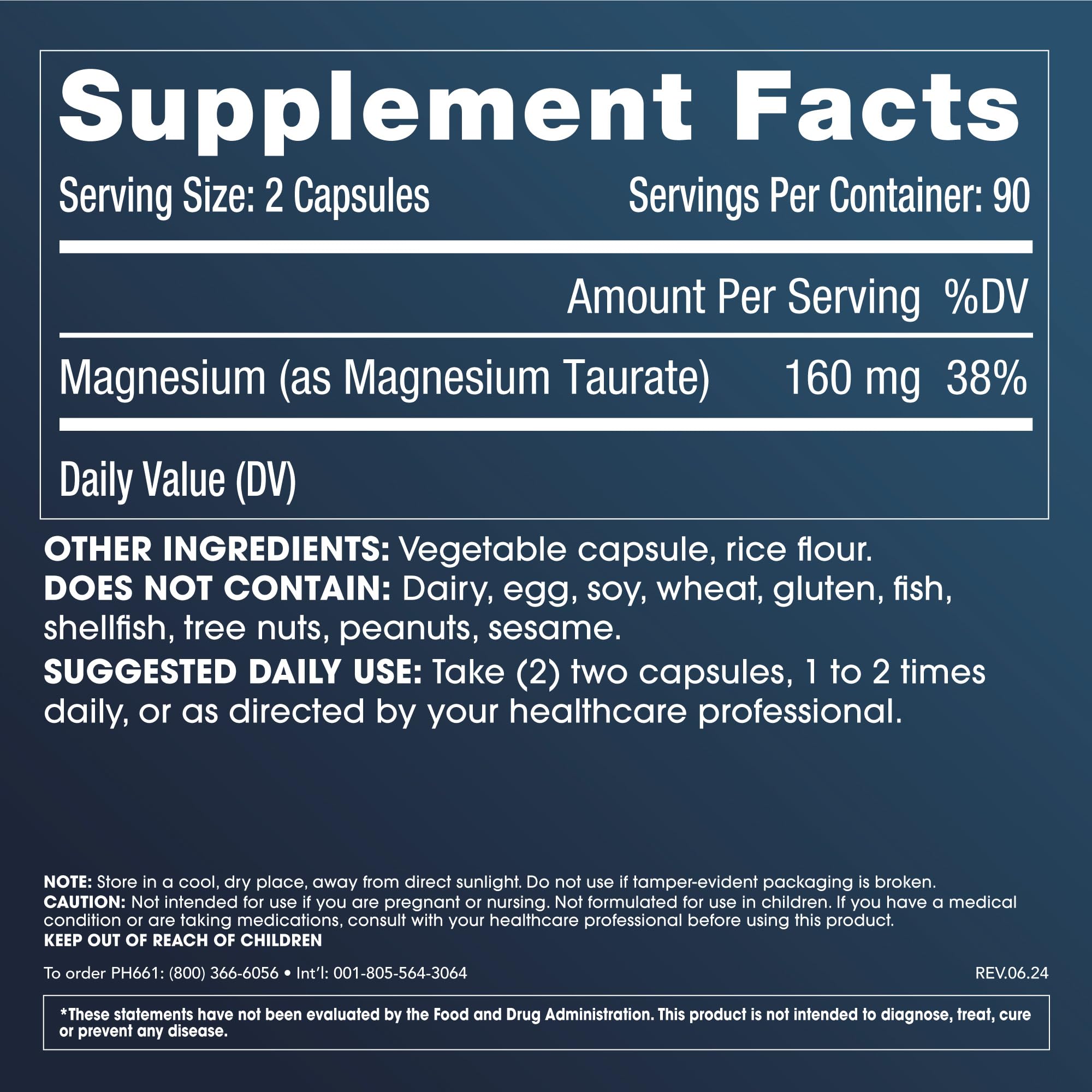 ProHealth Pure Magnesium Taurate, 160mg per Serving | Optimal Bioavailability Supplement for Healthy Aging | Supports Brain, Heart, and Muscle Health | Third-Party Tested for Quality | 180 Capsules ProHealth uk supplements