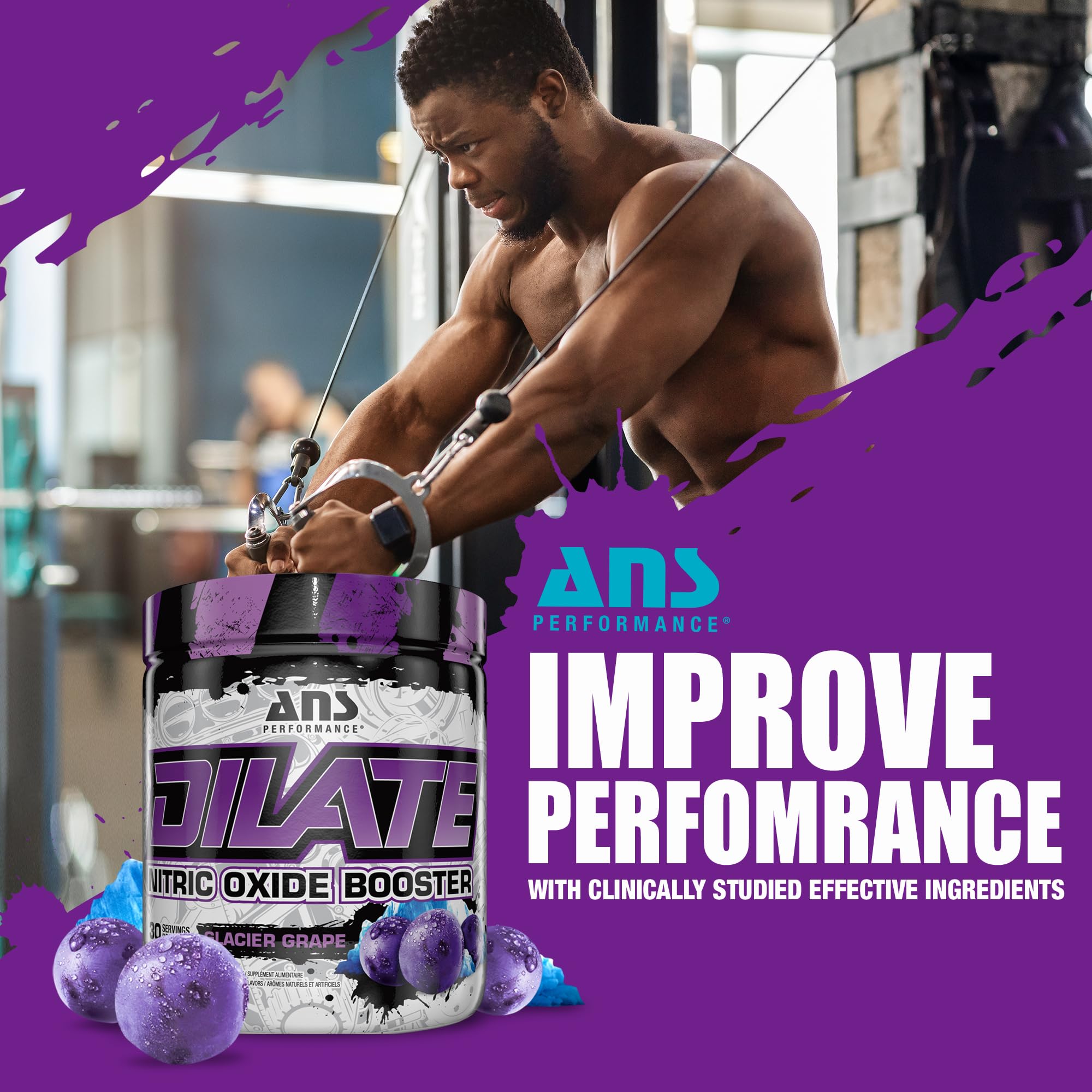 ANS Performance Dilate Pump PreWorkout Powder - Dietary Supplement - Maximizes ANS Performance uk supplements