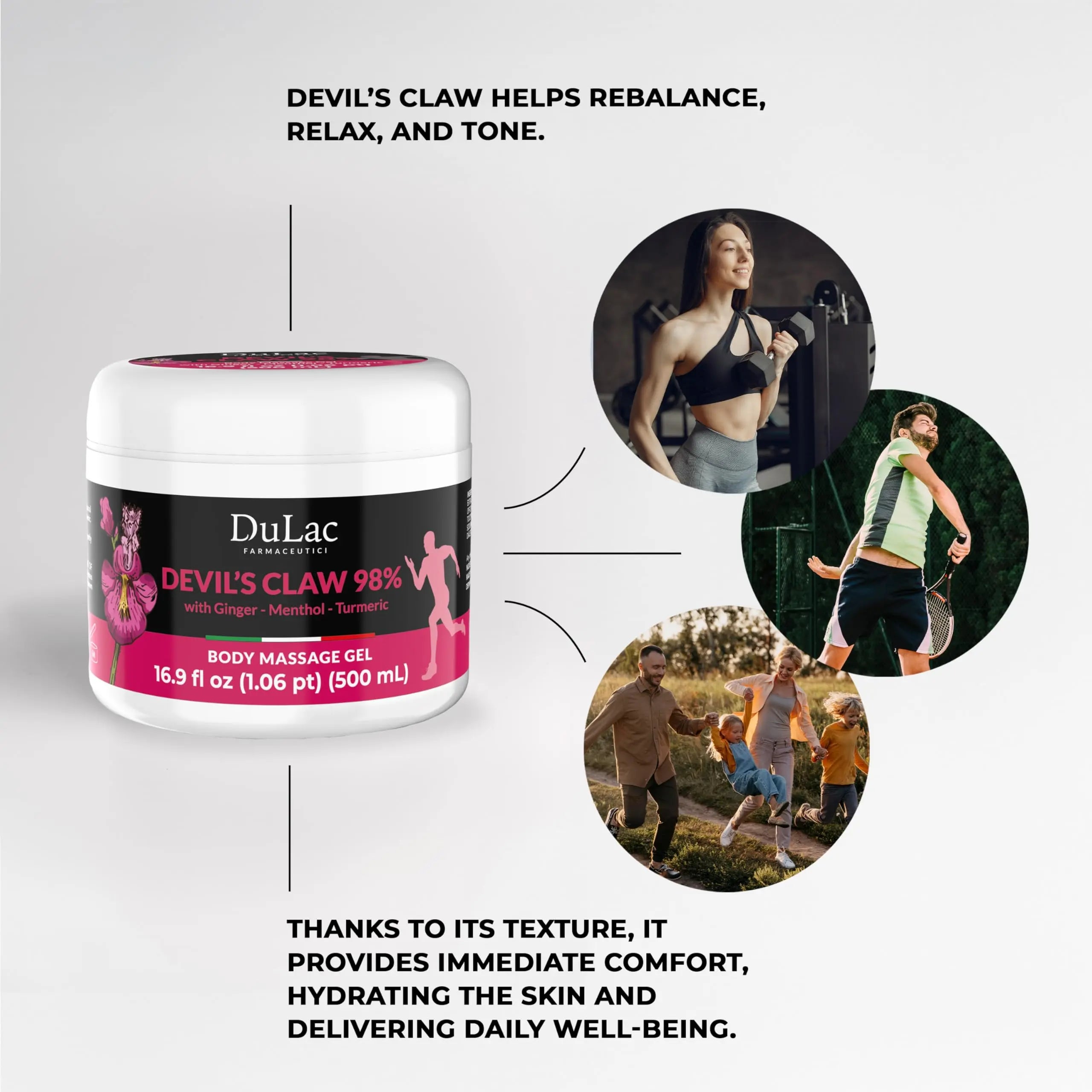 Dulac - Devil's Claw 98% Cream Maximum Strength 16.9 Fl Oz, Natural Joint and Muscle Comfort Cream, Enriched with Menthol for Cool Effect DULÀC FARMACEUTICI 1982 uk supplements
