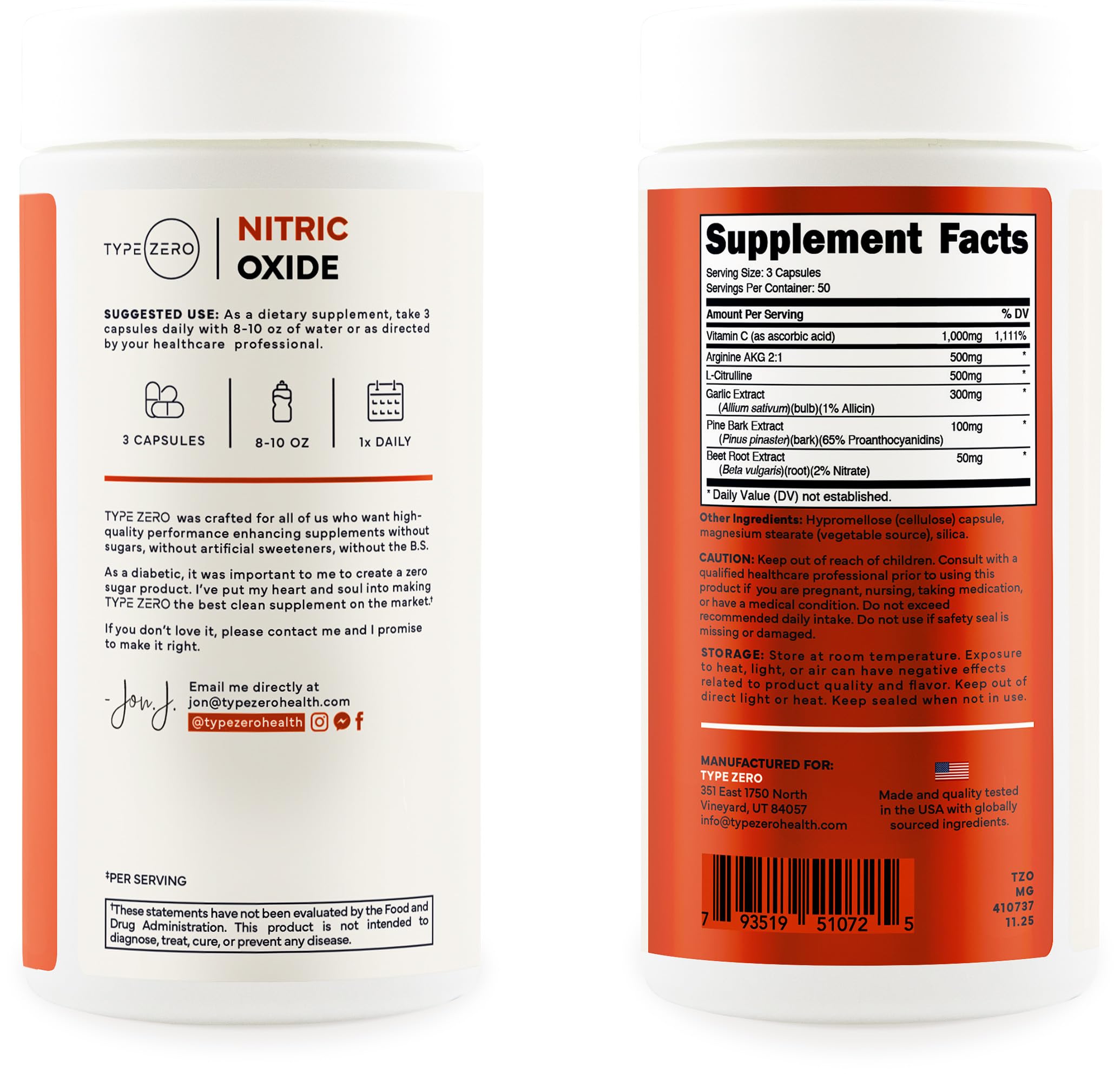 Type Zero Nitric Oxide 6X Booster, 150 Veggie Capsules - Natural Supplement - Beetroot, Arginine AKG, Citrulline, Pine Bark, Garlic & VIT C | Nitrous Oxide Type Zero uk supplements