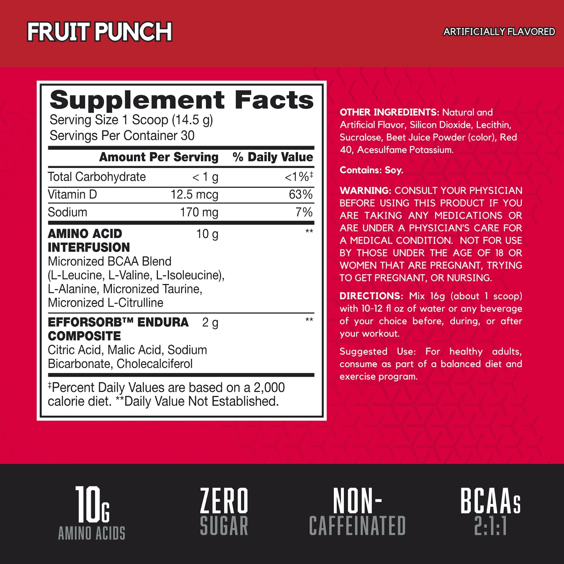 BSN Amino X Muscle Recovery & Endurance Powder with BCAAs, Intra Workout Support, 10 Grams of Amino Acids, Keto Friendly, Caffeine Free, Flavor: Fruit Punch, 30 servings (Packaging May Vary) BSN uk supplements