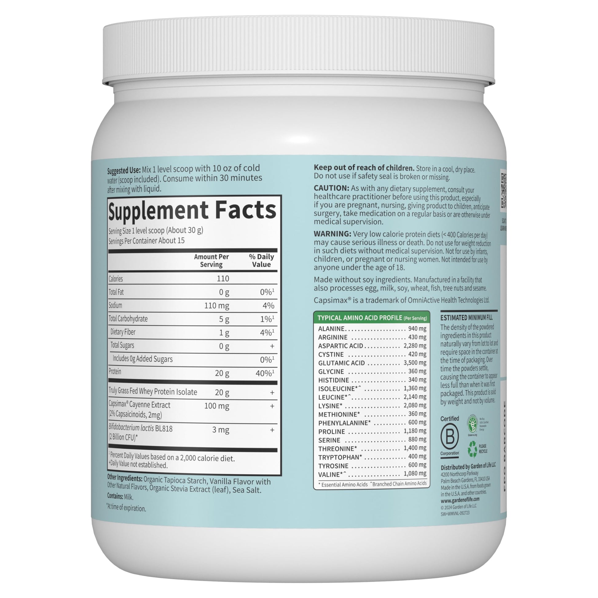 Garden of Life Sport Whey Plus Weight Management with Amino Energy - 20g of Grass Garden of Life uk supplements