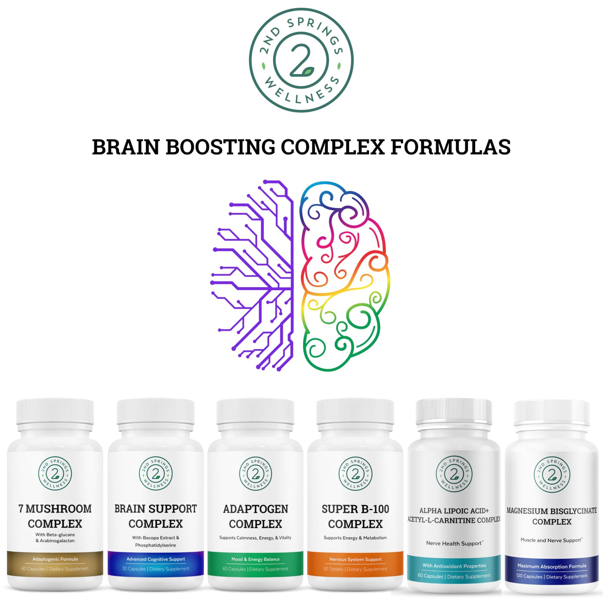 2nd Springs Adaptogen Complex Calmness, Energy and Vitality Booster - Ashwagandha, Schisandra, Astragalus, Ginseng, Rhodiola, and More - Adrenal Support Supplements - 60 Ct 2nd Springs uk supplements