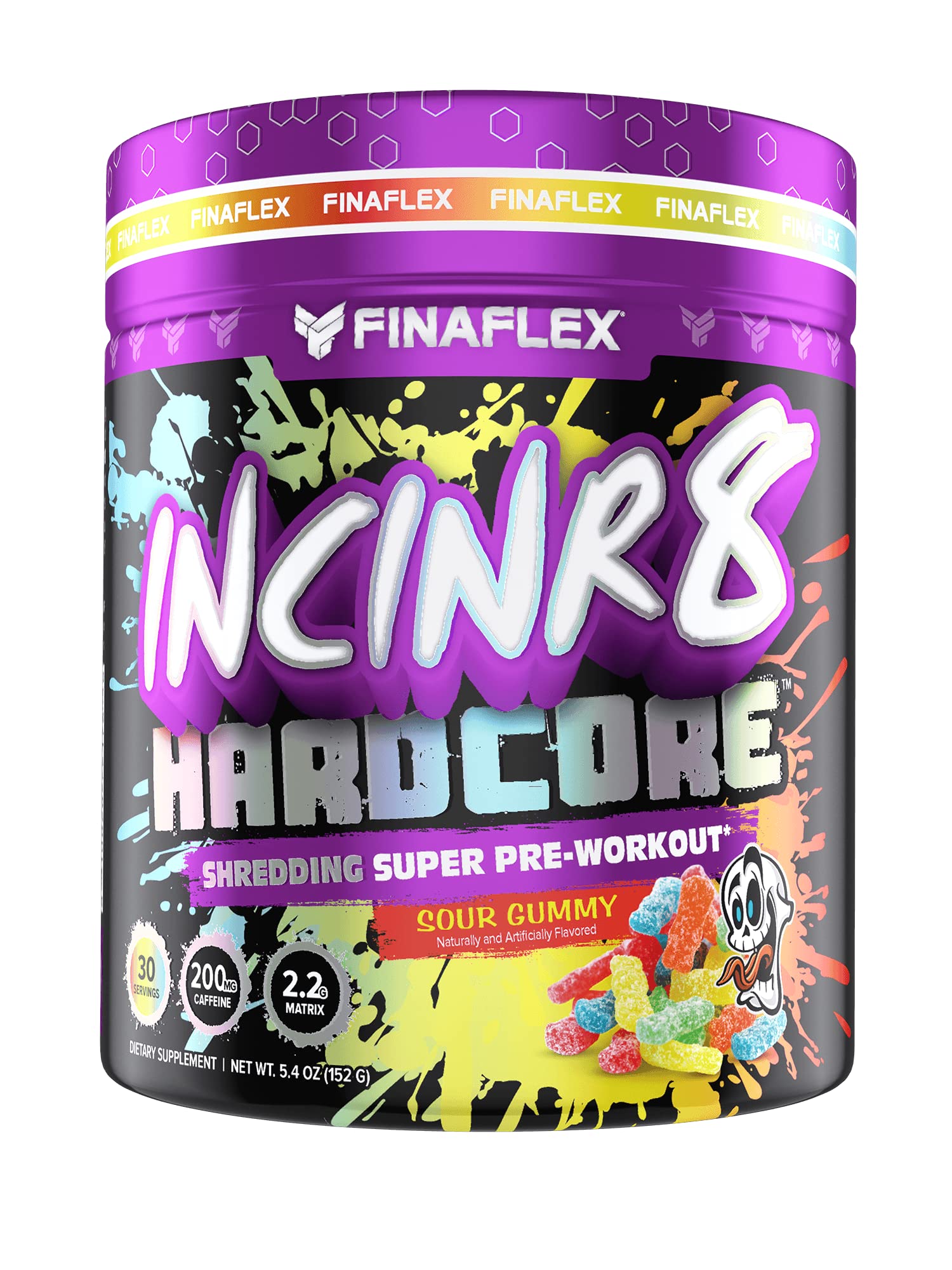 FINAFLEX INCINR8 Hardcore, Sour Gummy - 5.4 oz (30 Servings) - Energy, Focus & Endurance FINAFLEX uk supplements
