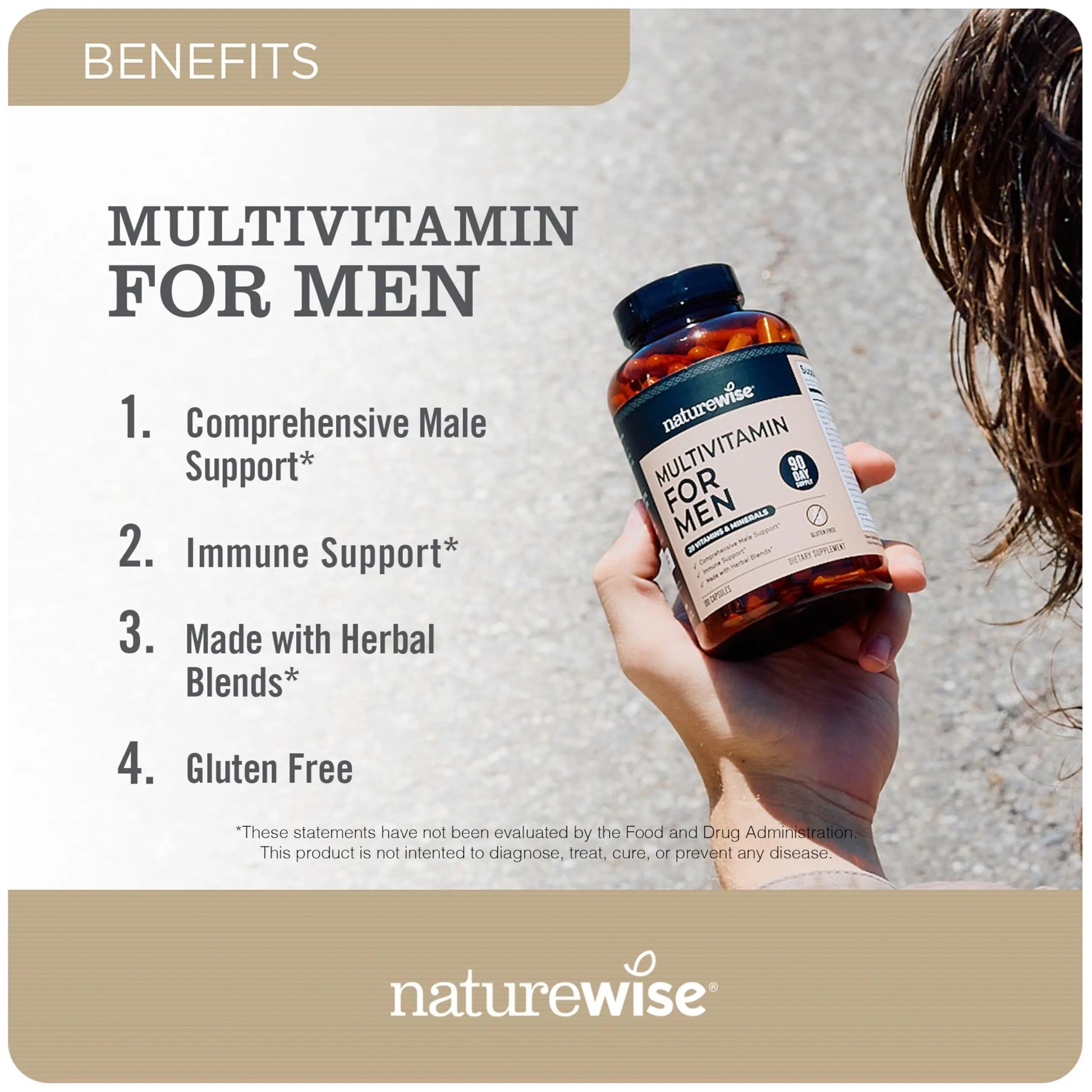 NatureWise [1] Multivitamin for Men - Non-GMO - 90 Capsules[45-Day Supply] + [1] Magnesium Glycinate 625mg - Chelated Magnesium - 30 Capsules[30-Day Supply] NatureWise uk supplements